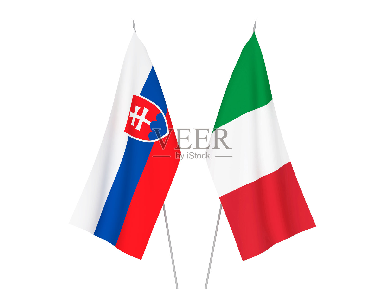 意大利和斯洛伐克国旗照片摄影图片