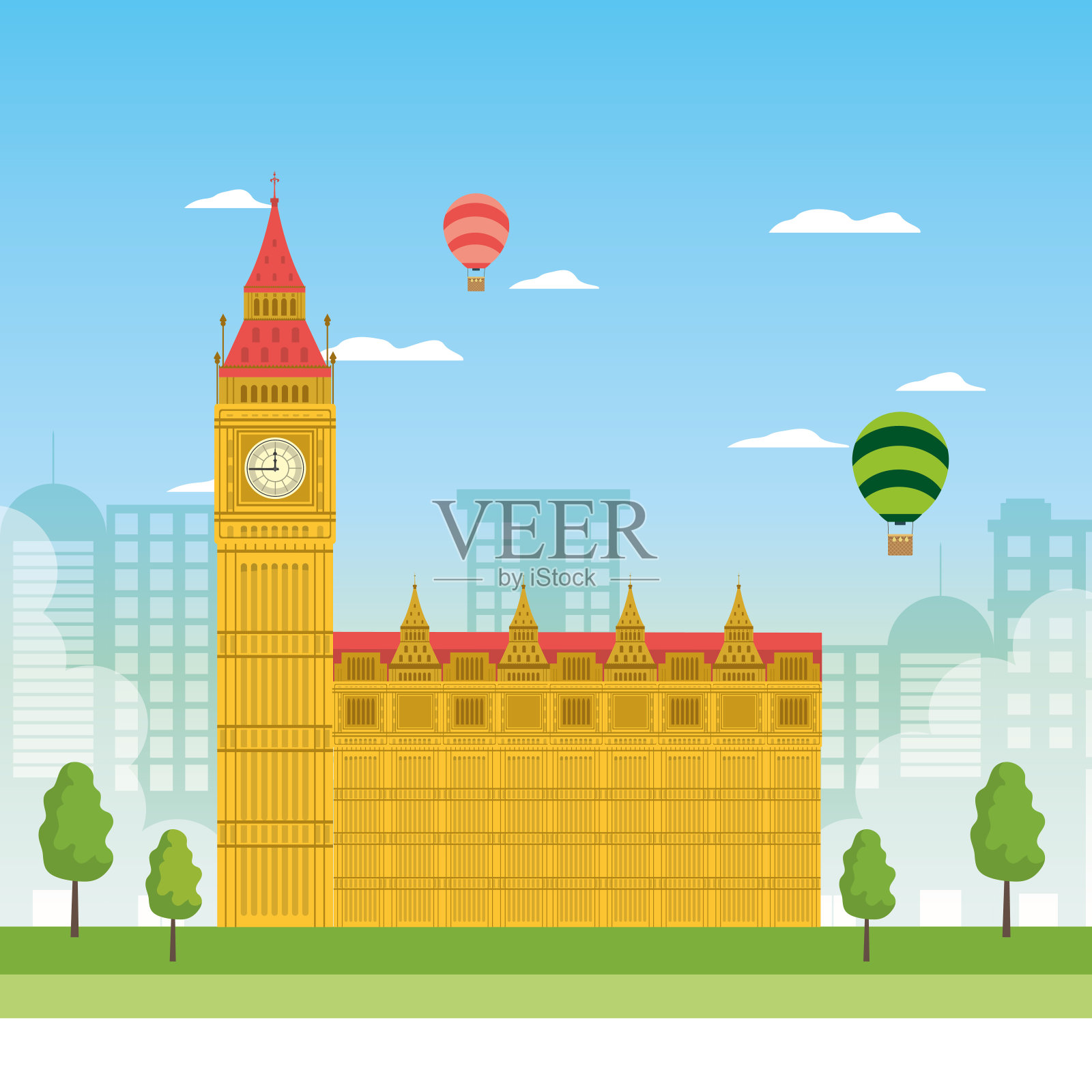 欧洲建筑风景插画图片素材