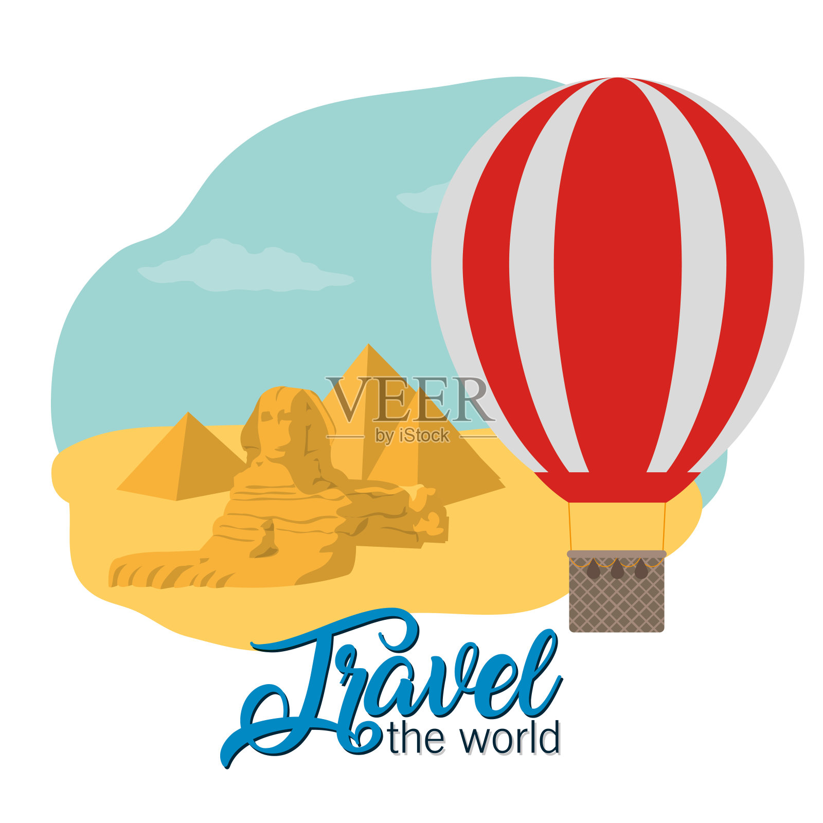 环游世界插画图片素材