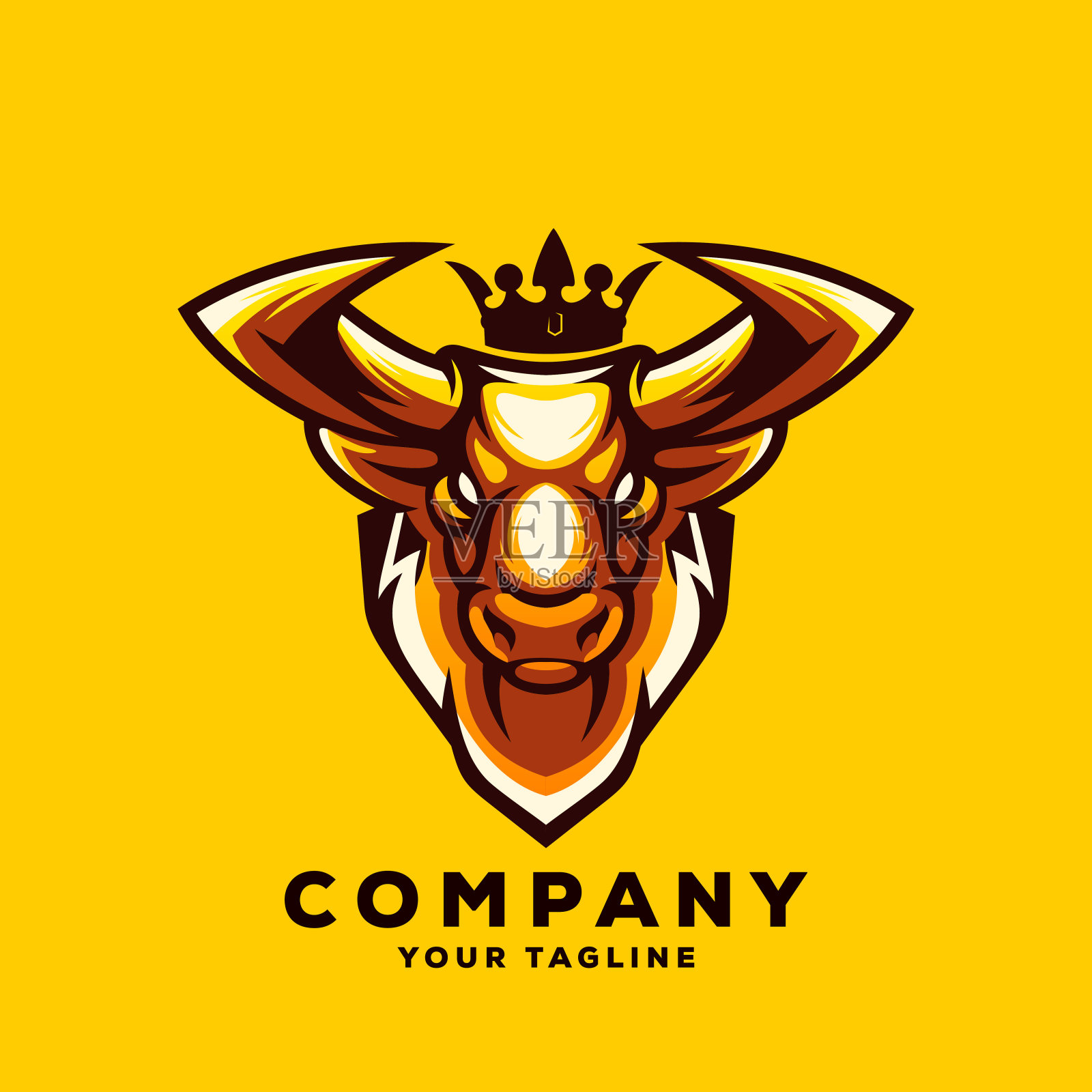 公牛标志矢量插画图片素材