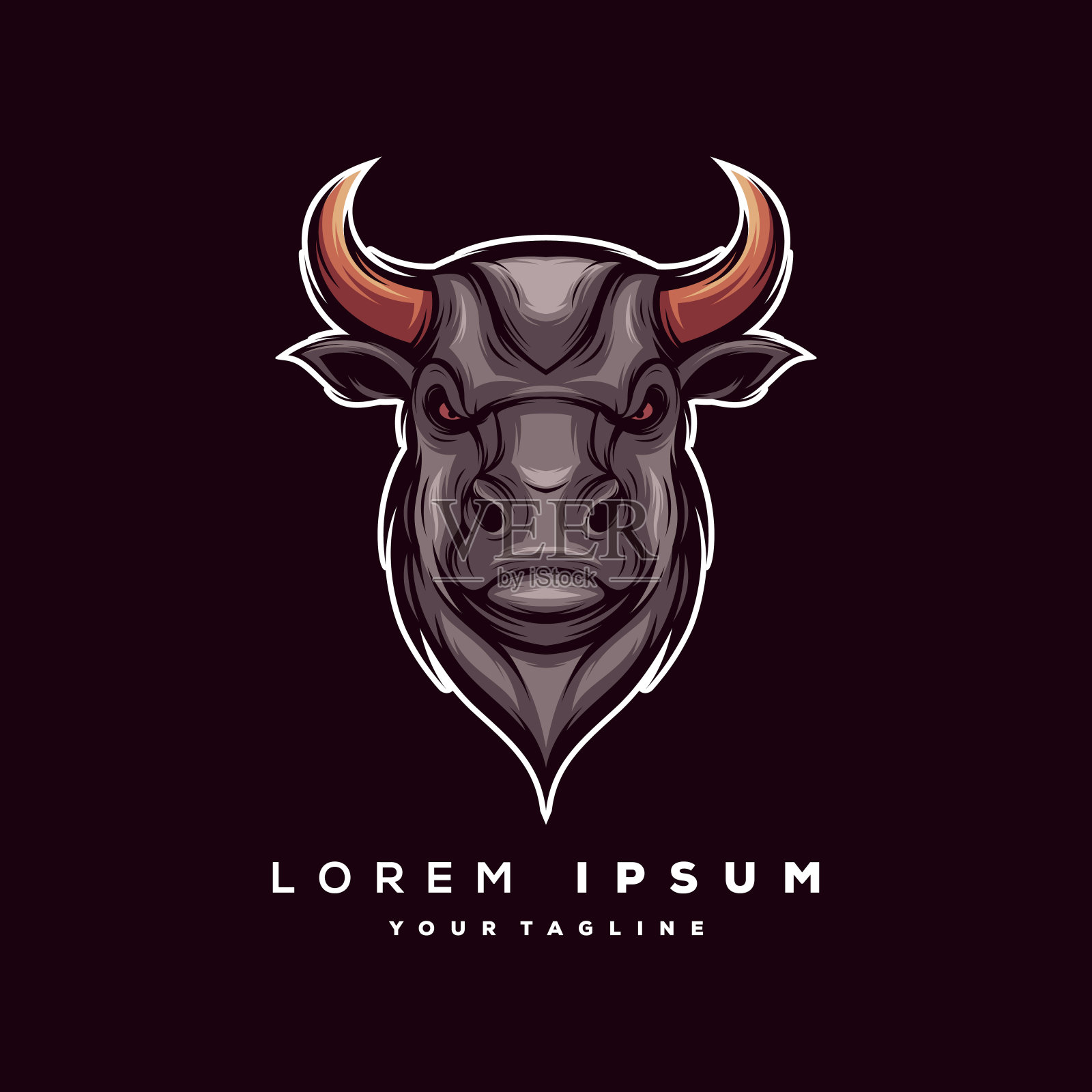 公牛标志矢量插画图片素材