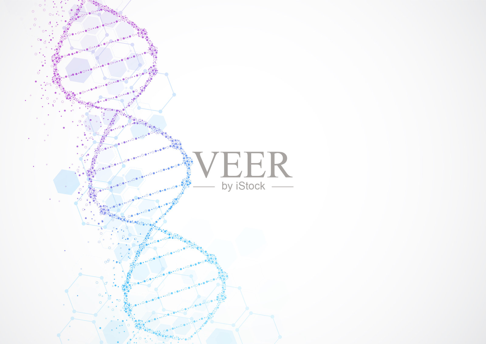 有DNA分子的科学模板，壁纸或横幅。插画图片素材