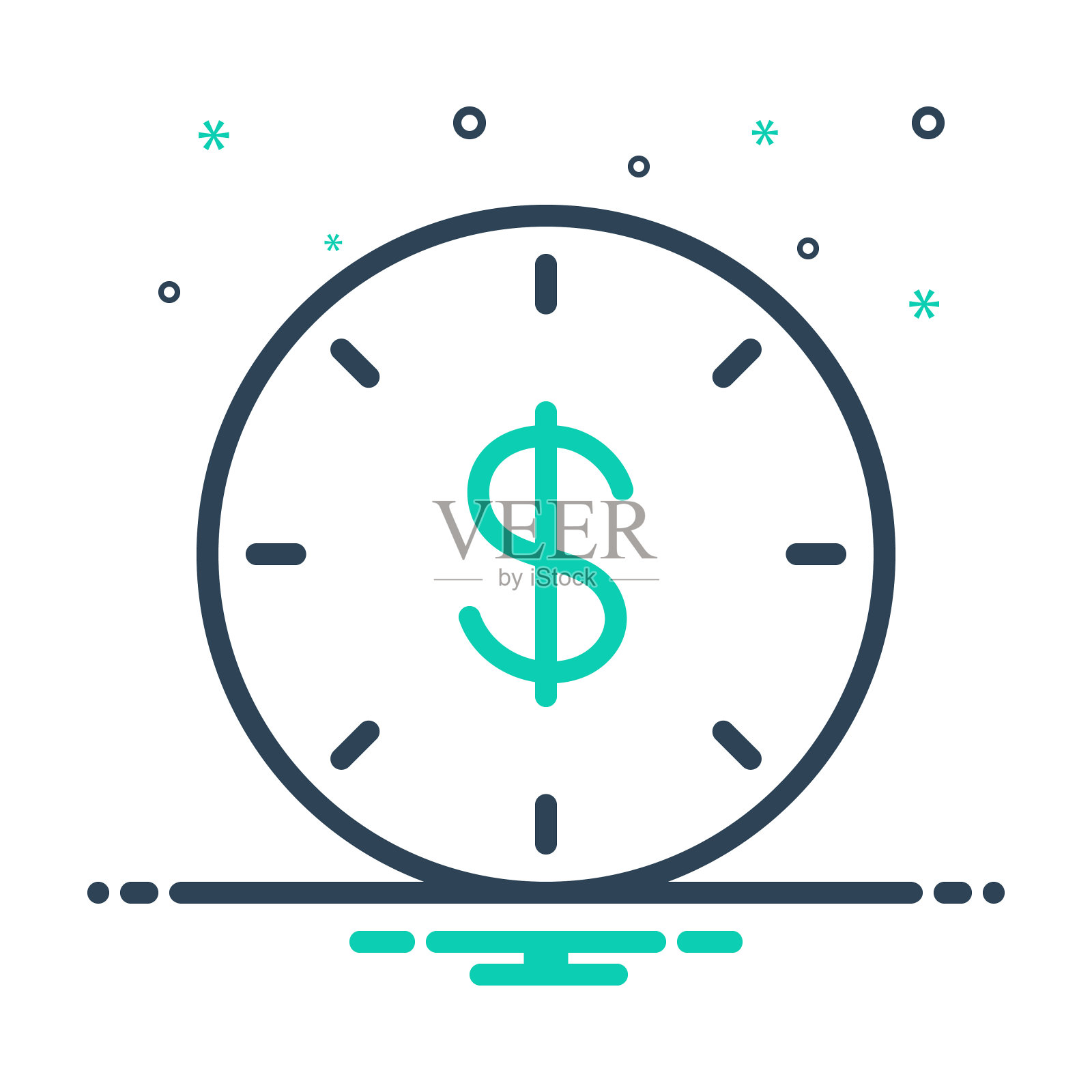 小时工资插画图片素材