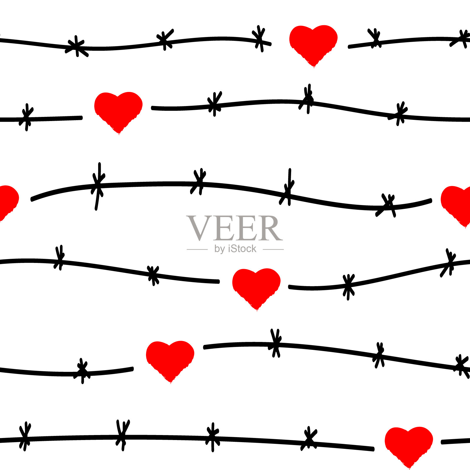 无缝模式。铁丝网。插画图片素材