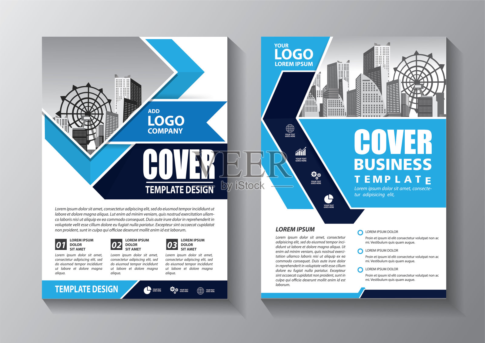 业务抽象向量模板。宣传册设计，封面现代布局，年度报告，海报，传单在A4彩色三角形，几何形状的技术，科学，市场与光背景插画图片素材