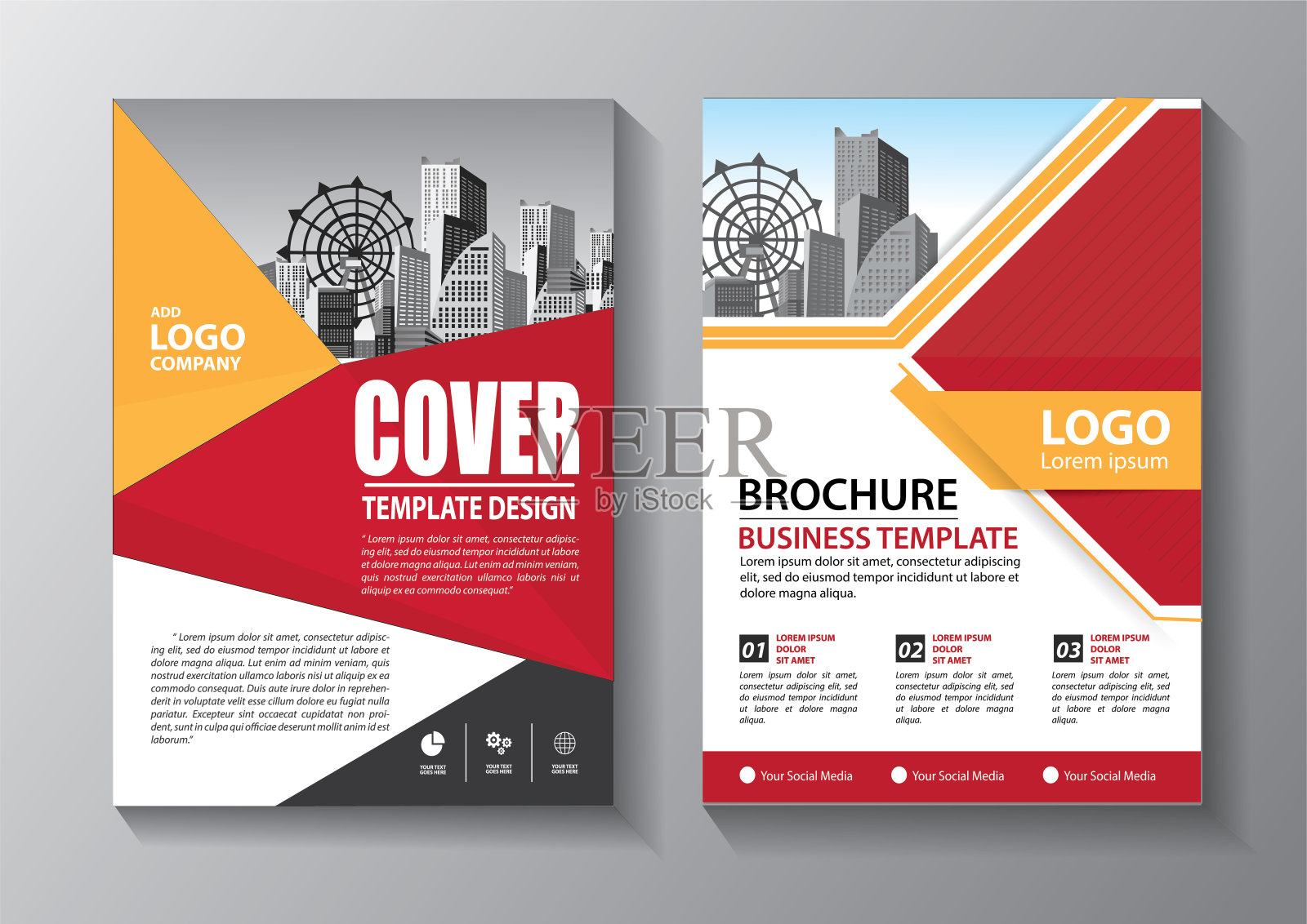 业务抽象向量模板。宣传册设计，封面现代布局，年度报告，海报，传单在A4彩色三角形，几何形状的技术，科学，市场与光背景插画图片素材