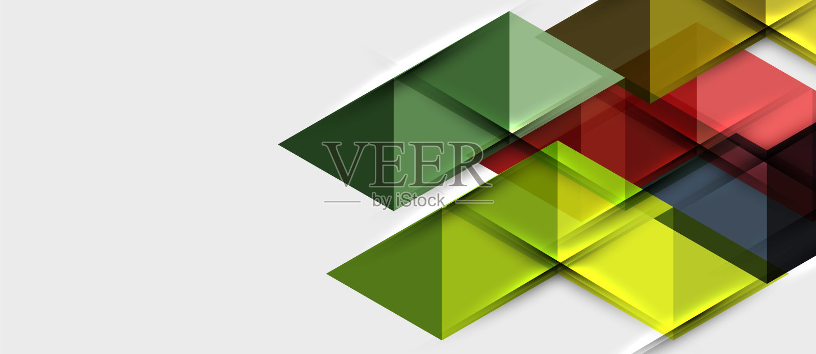 抽象的几何背景。现代重叠的三角形。不同寻常的颜色形状为您的信息。商业或技术演示，应用程序封面模板插画图片素材