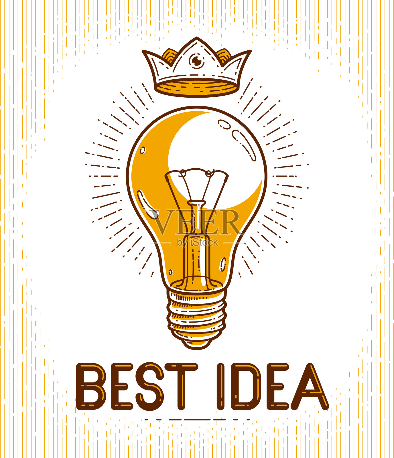 灯泡创意概念灯，矢量图标或标志时尚线性风格。插画图片素材