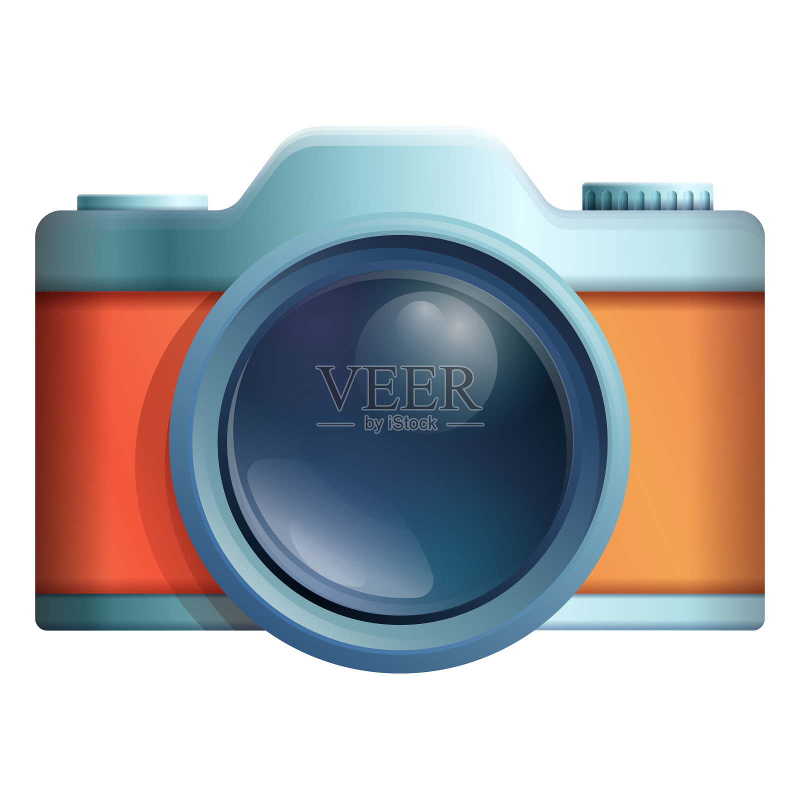 卡通相机图标，矢量插图图标素材