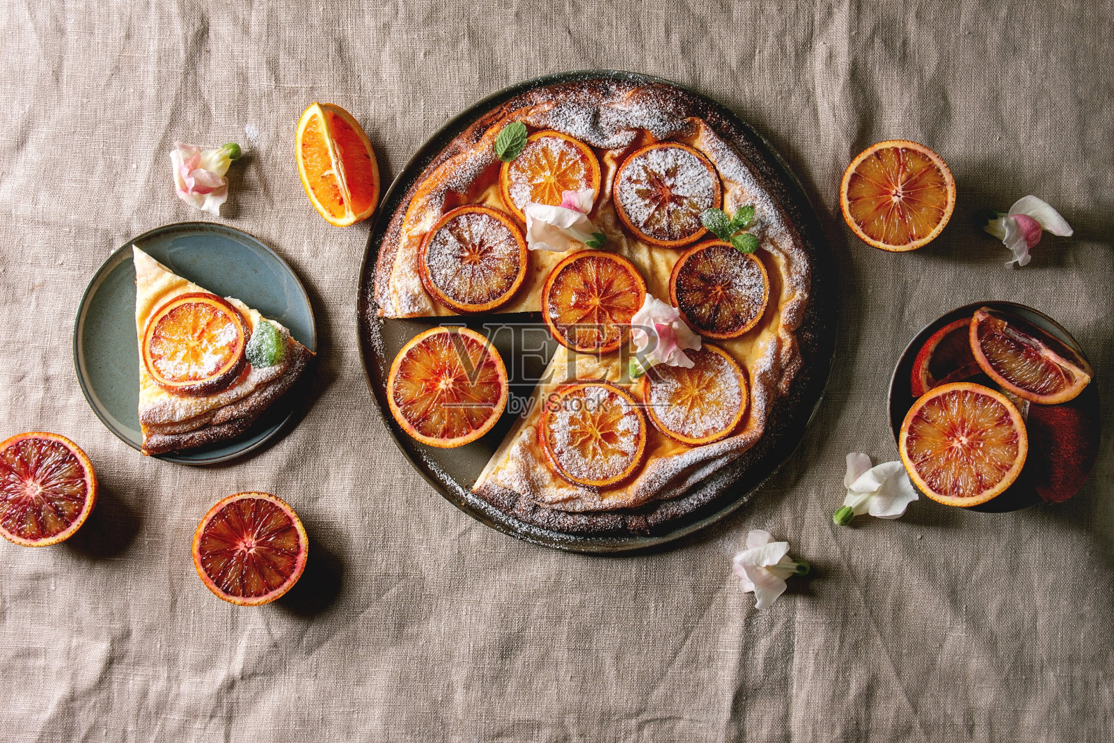 血橙蛋糕照片摄影图片
