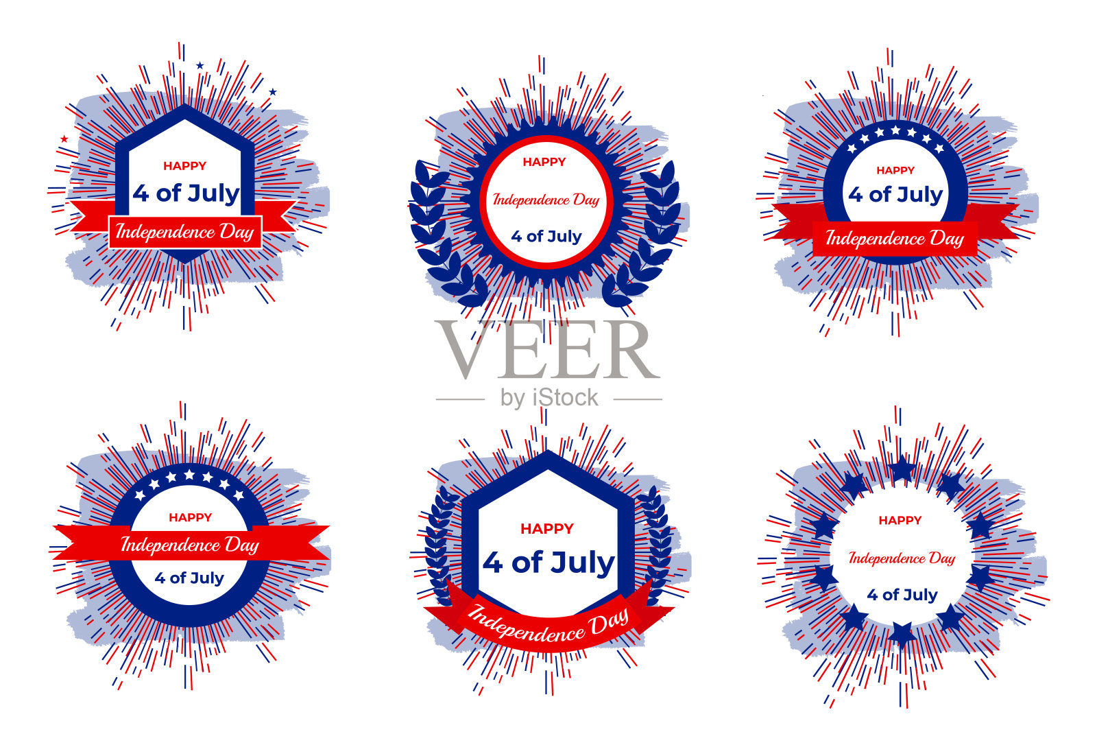 7月4日。独立日快乐的标志。矢量插图。插画图片素材