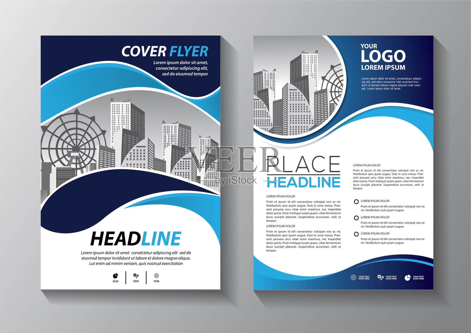 业务抽象向量模板。宣传册设计，封面现代布局，年度报告，海报，传单在A4彩色三角形，几何形状的技术，科学，市场与光背景插画图片素材