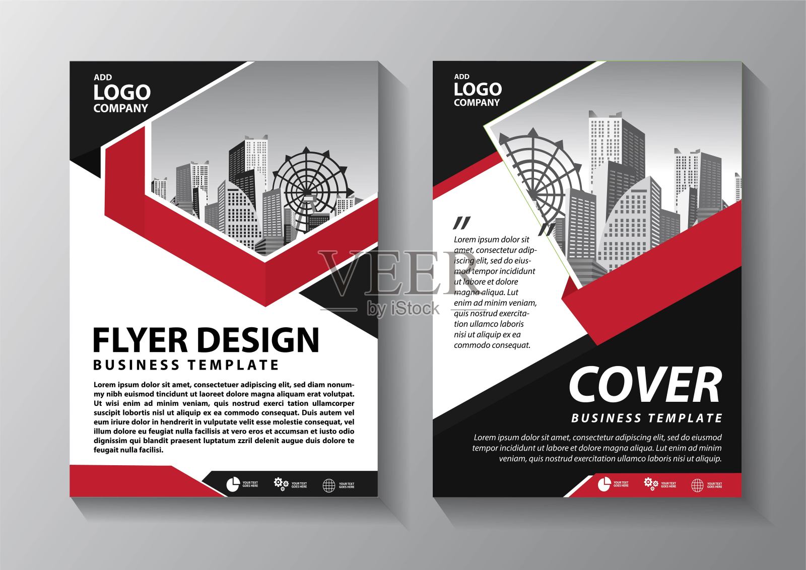 业务抽象向量模板。宣传册设计，封面现代布局，年度报告，海报，传单在A4彩色三角形，几何形状的技术，科学，市场与光背景插画图片素材