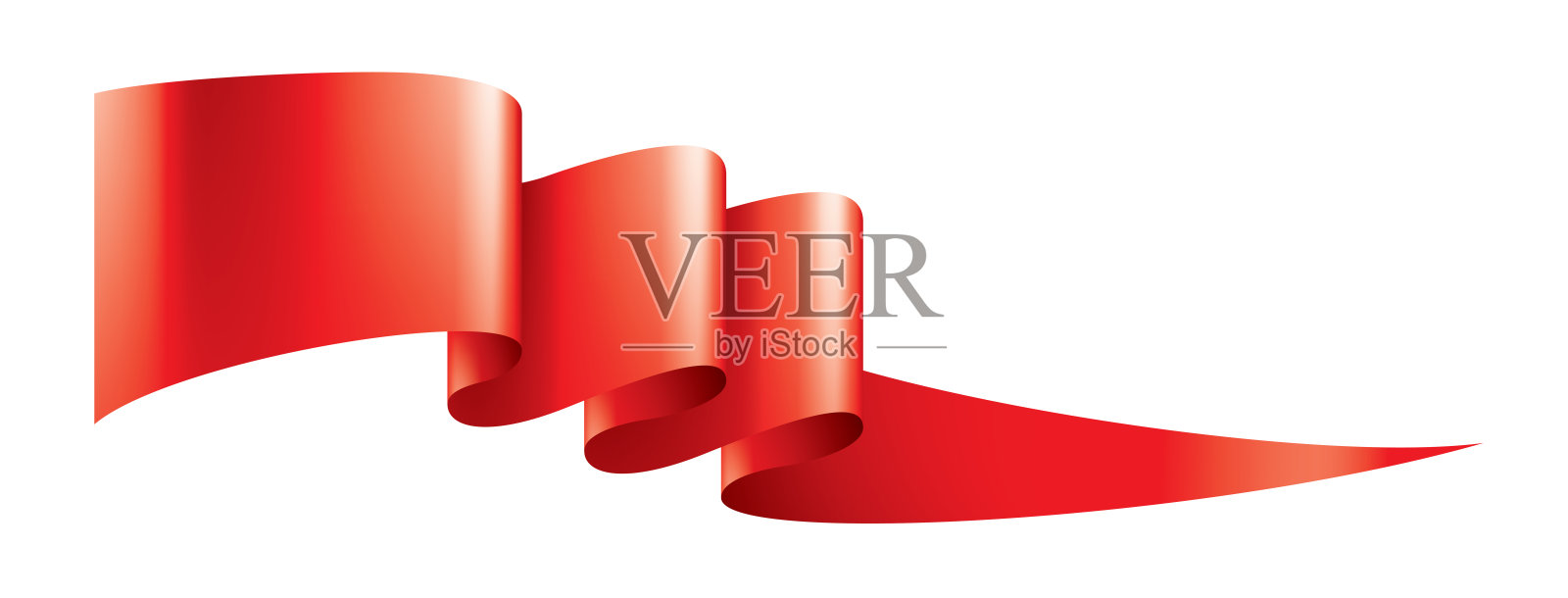 白色背景上的白色丝带。矢量图插画图片素材