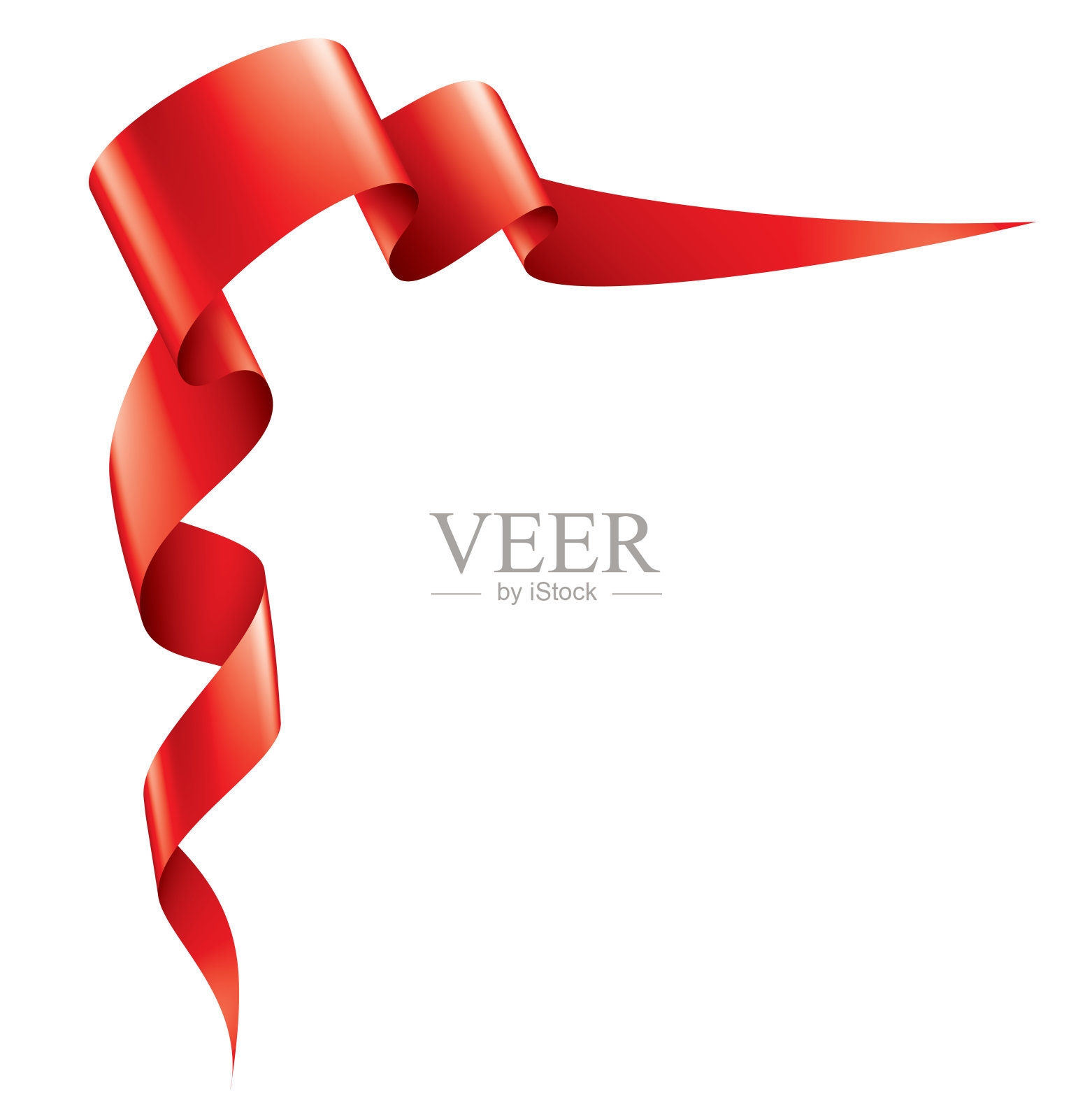 白色背景上的白色丝带。矢量图插画图片素材