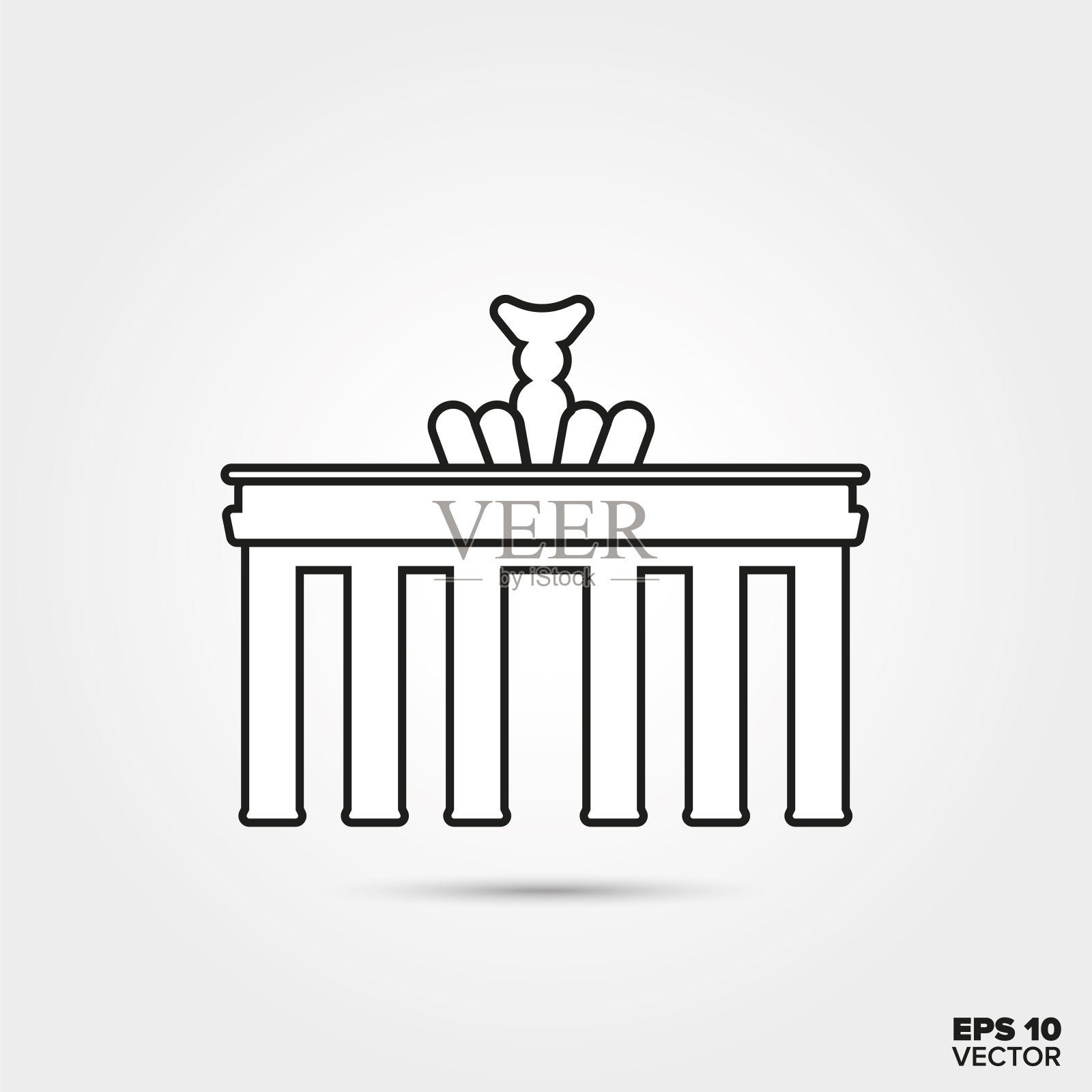 勃兰登堡门线图标插画图片素材