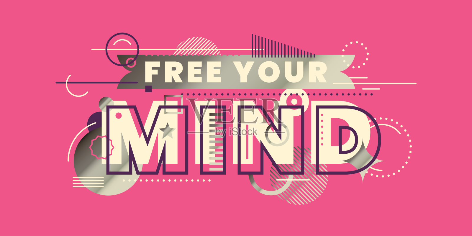 概念排版横幅与口号。设计模板素材