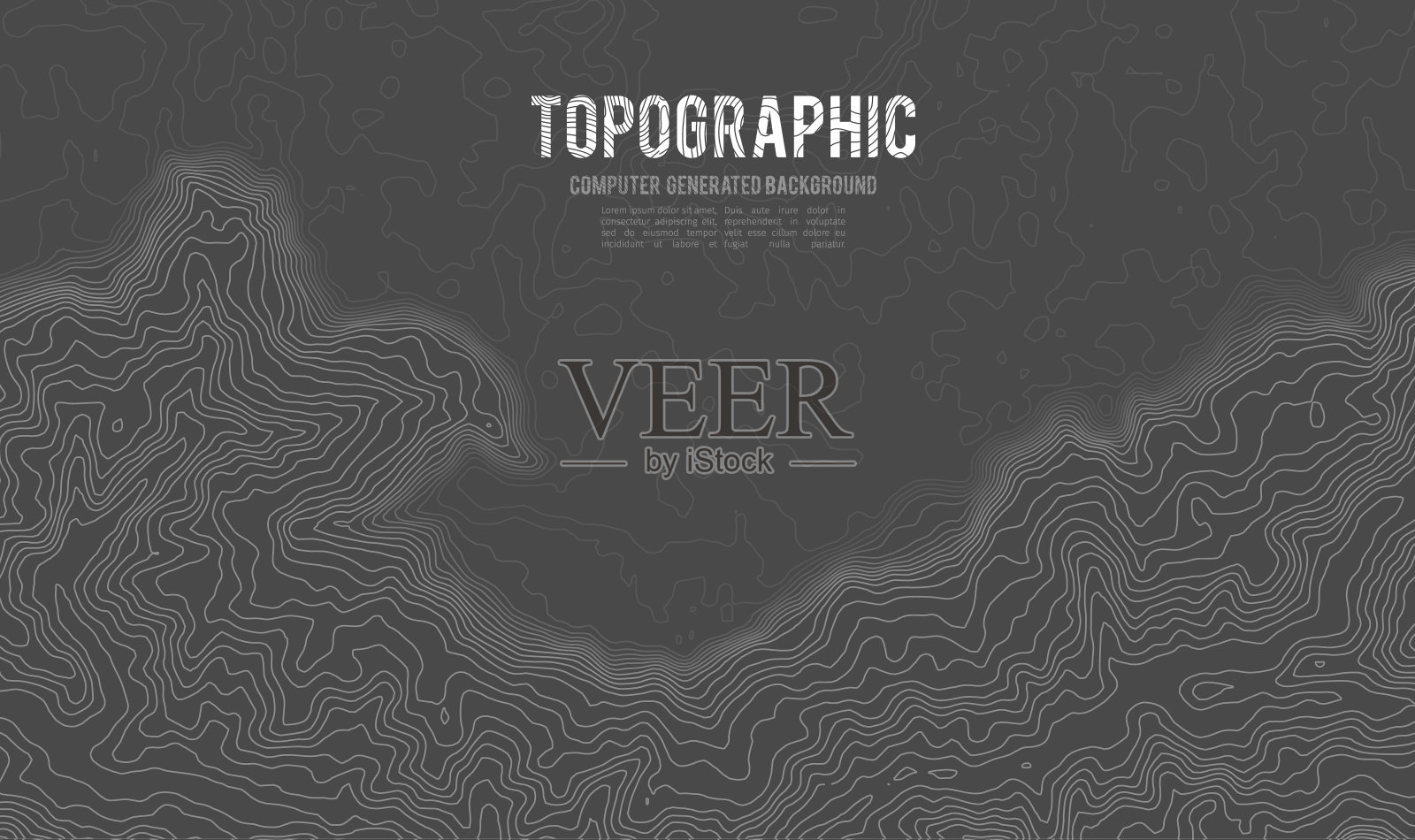 灰色轮廓矢量地形。地理山地地形矢量图。地形纹理模式。地图上的土地矢量地形。高程图形等高线。地形图高度抽象多边形土地。山地地形控制插画图片素材