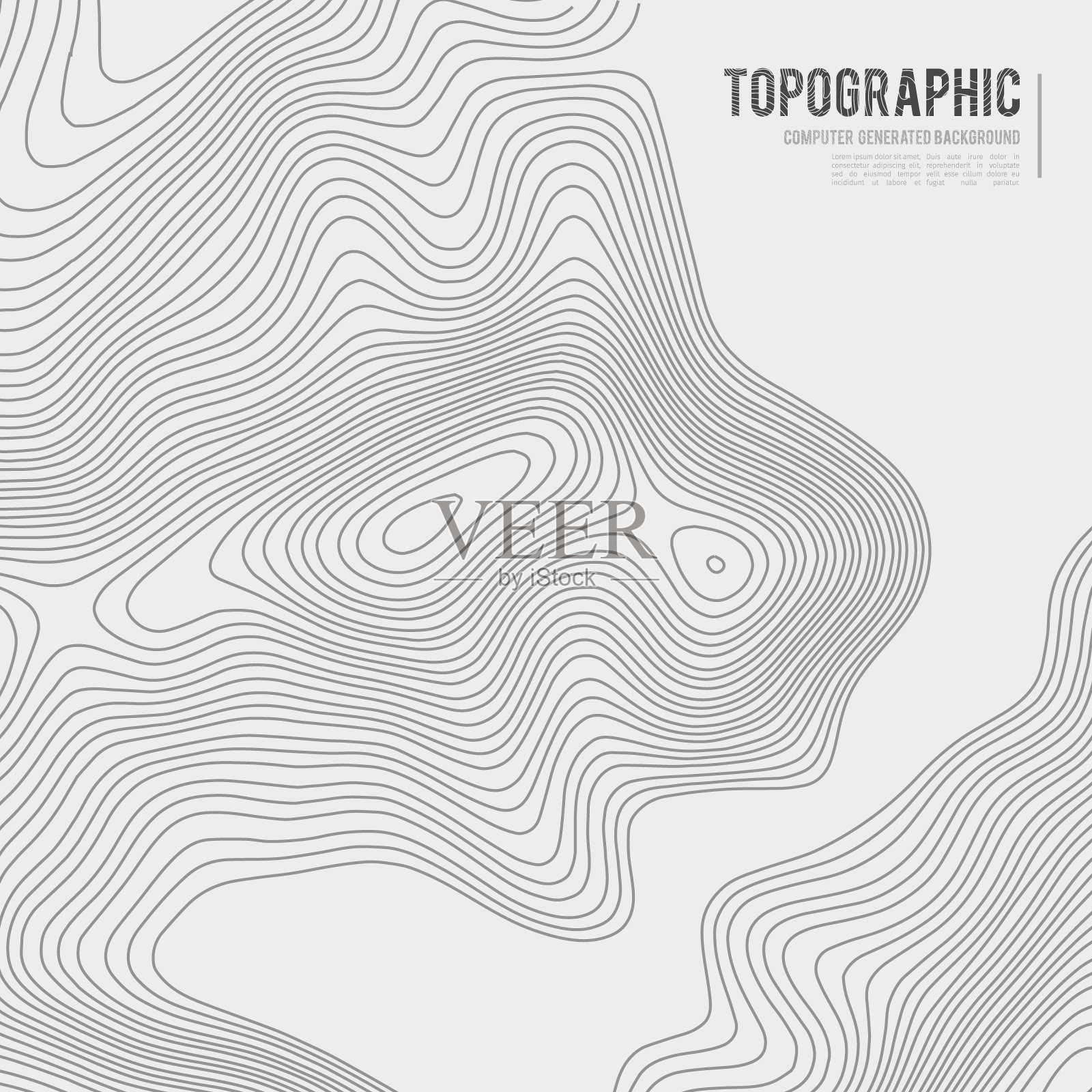 灰色轮廓矢量地形。地理山地地形矢量图。地形纹理模式。地图上的土地矢量地形。高程图形等高线。地形图高度抽象多边形土地。山地地形控制插画图片素材