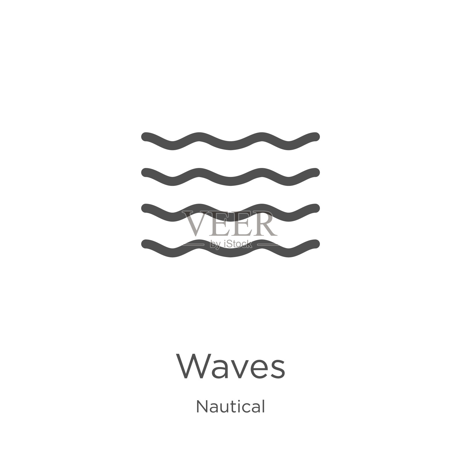 海浪图标矢量从航海收集。细线波轮廓图标矢量插图。轮廓，细线波图标网站设计和移动，应用程序开发。插画图片素材