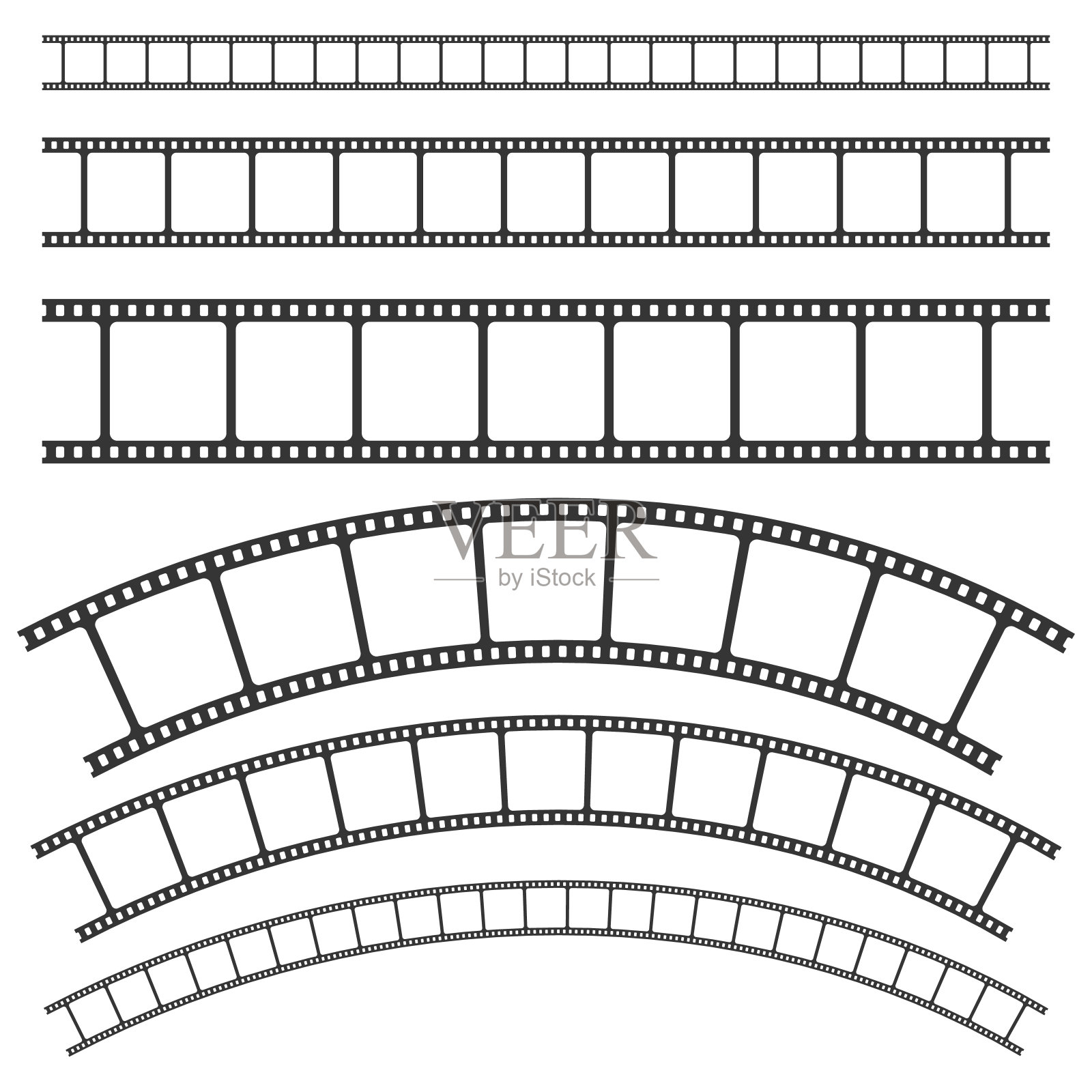 胶片条图标。矢量插图。插画图片素材
