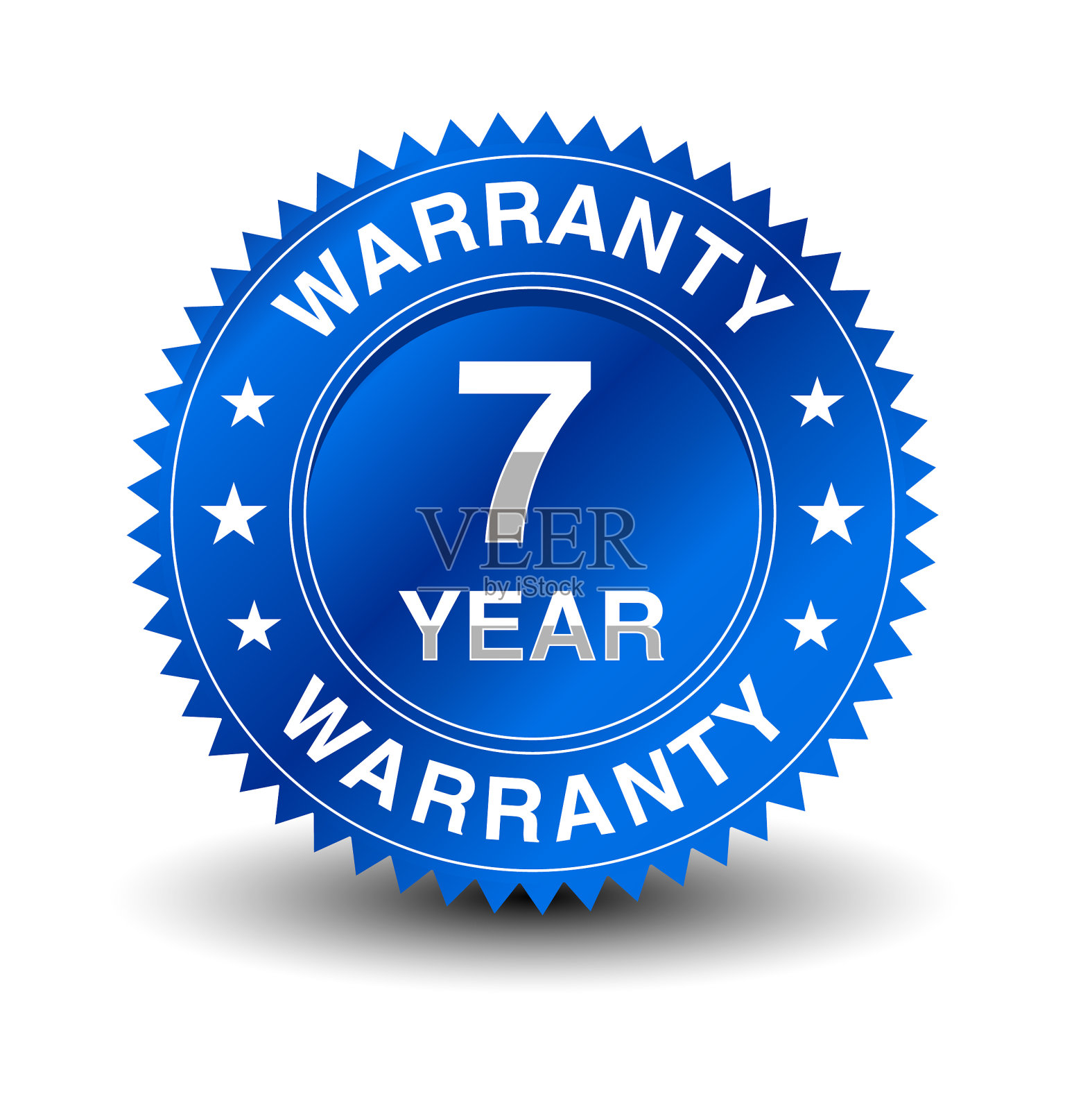 可靠强大的7年保修标志。插画图片素材