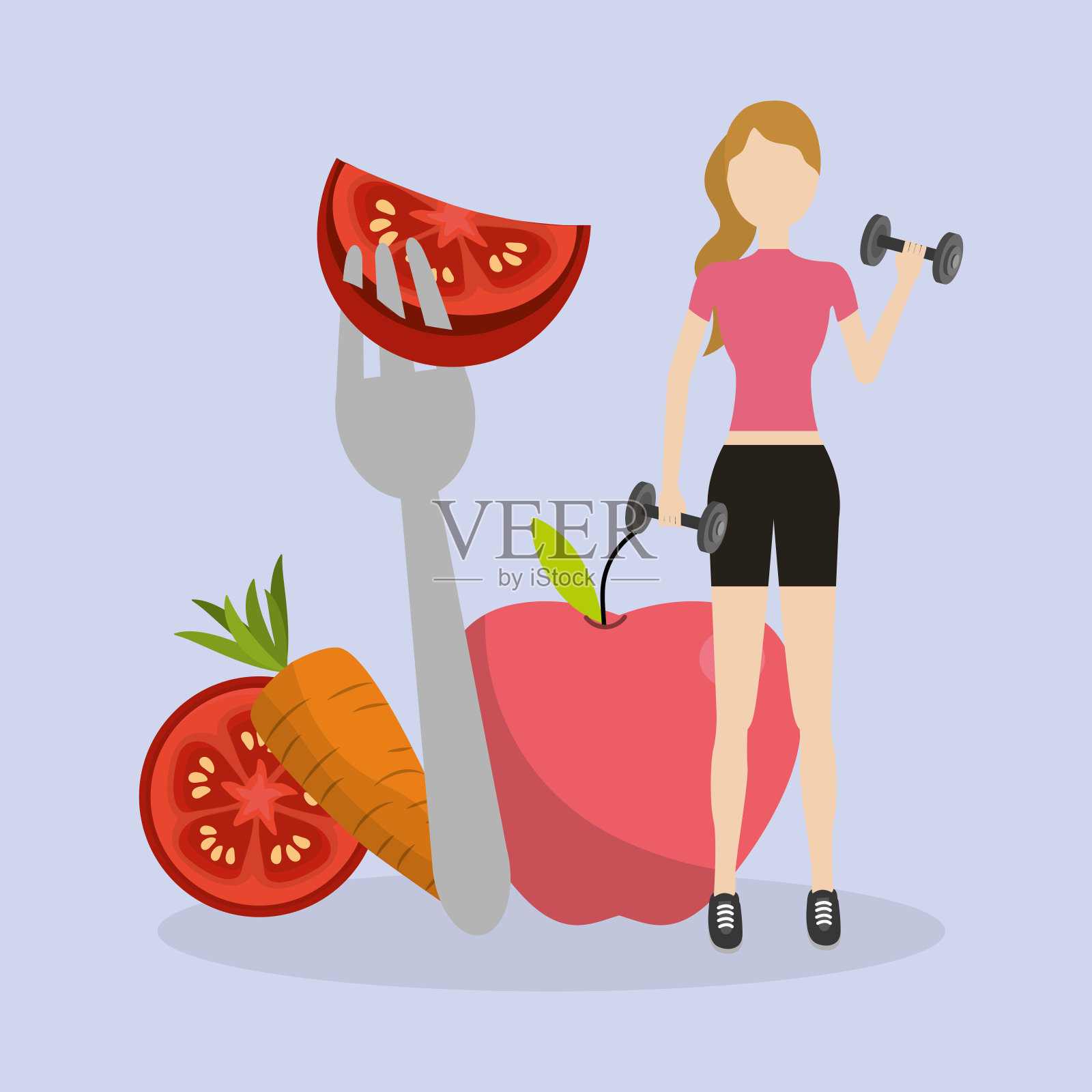 健康健身漫画插画图片素材