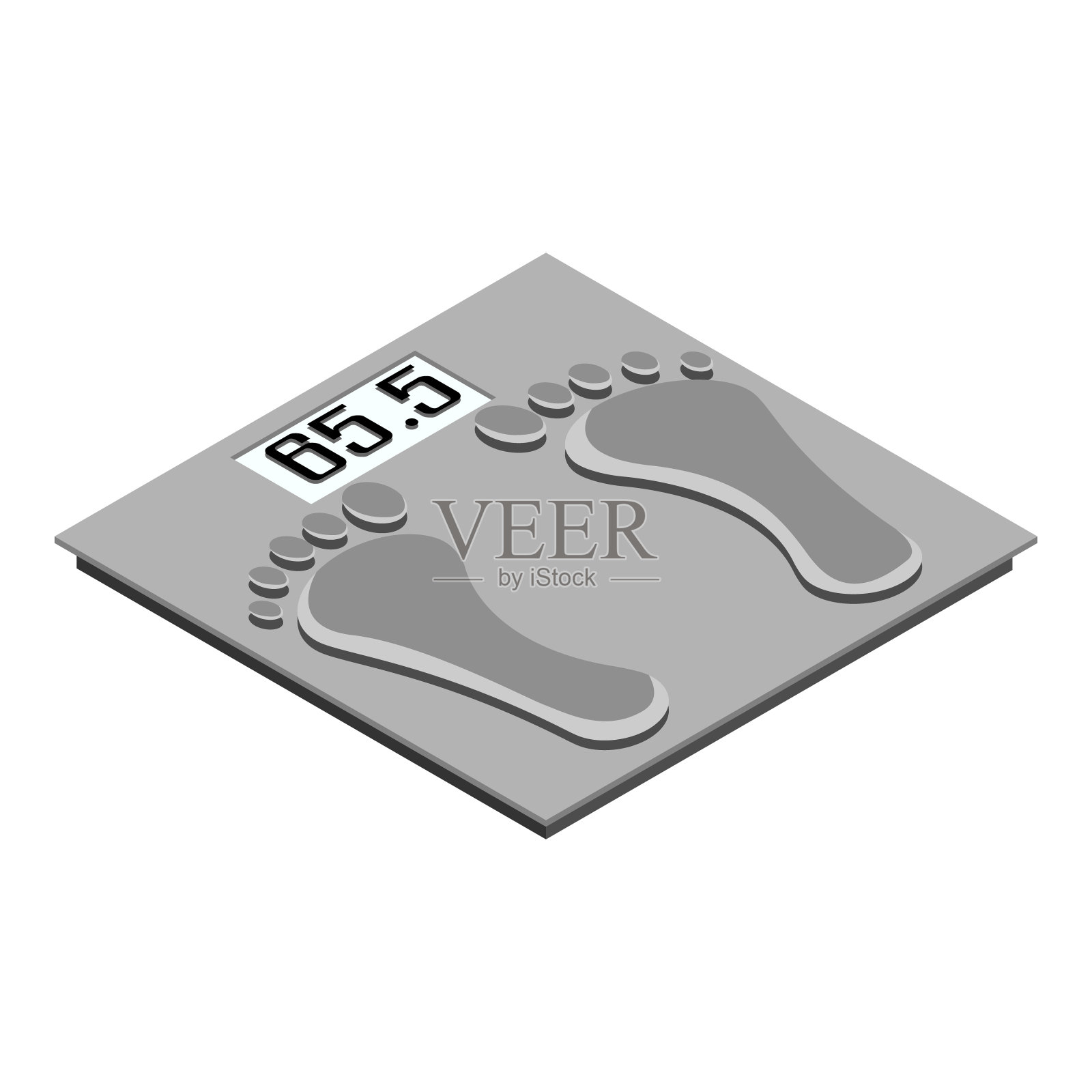 等距电子秤。插画图片素材