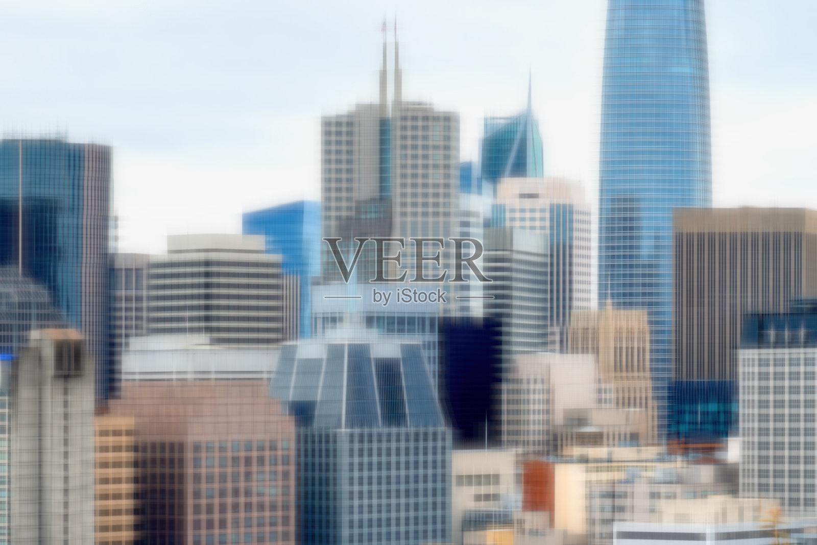 散焦市中心旧金山天际线照片摄影图片