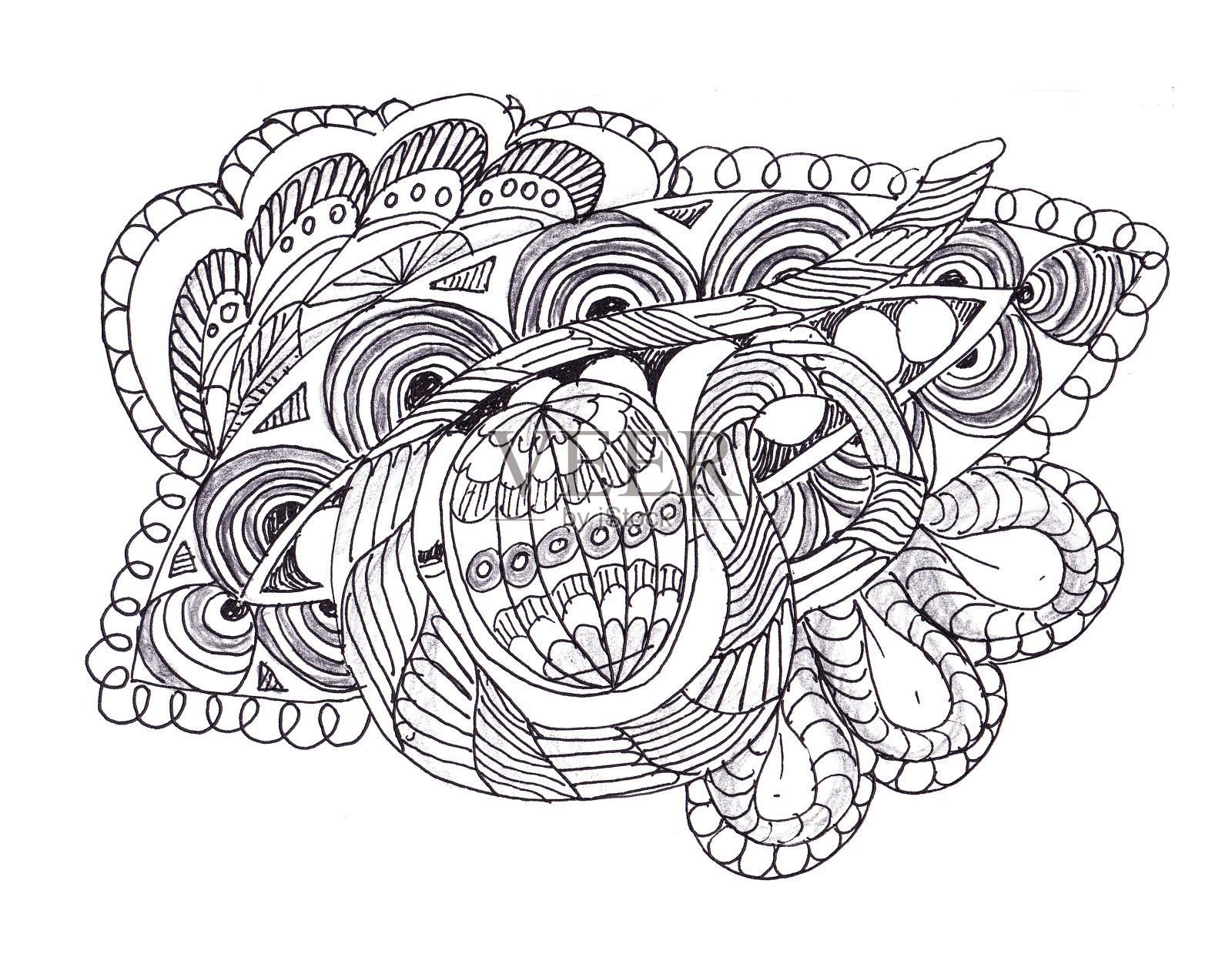 单色抽象抗应激插画图片素材