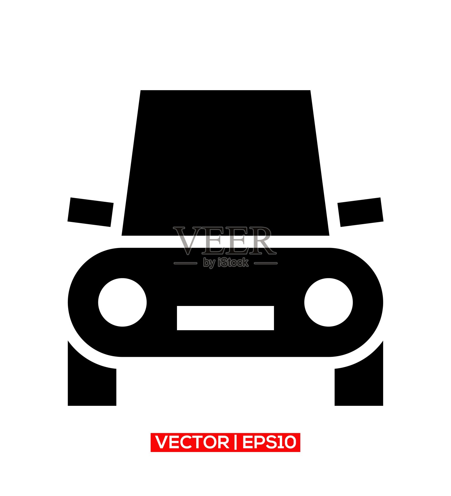 前面的汽车图标矢量标志符号或插图。插画图片素材