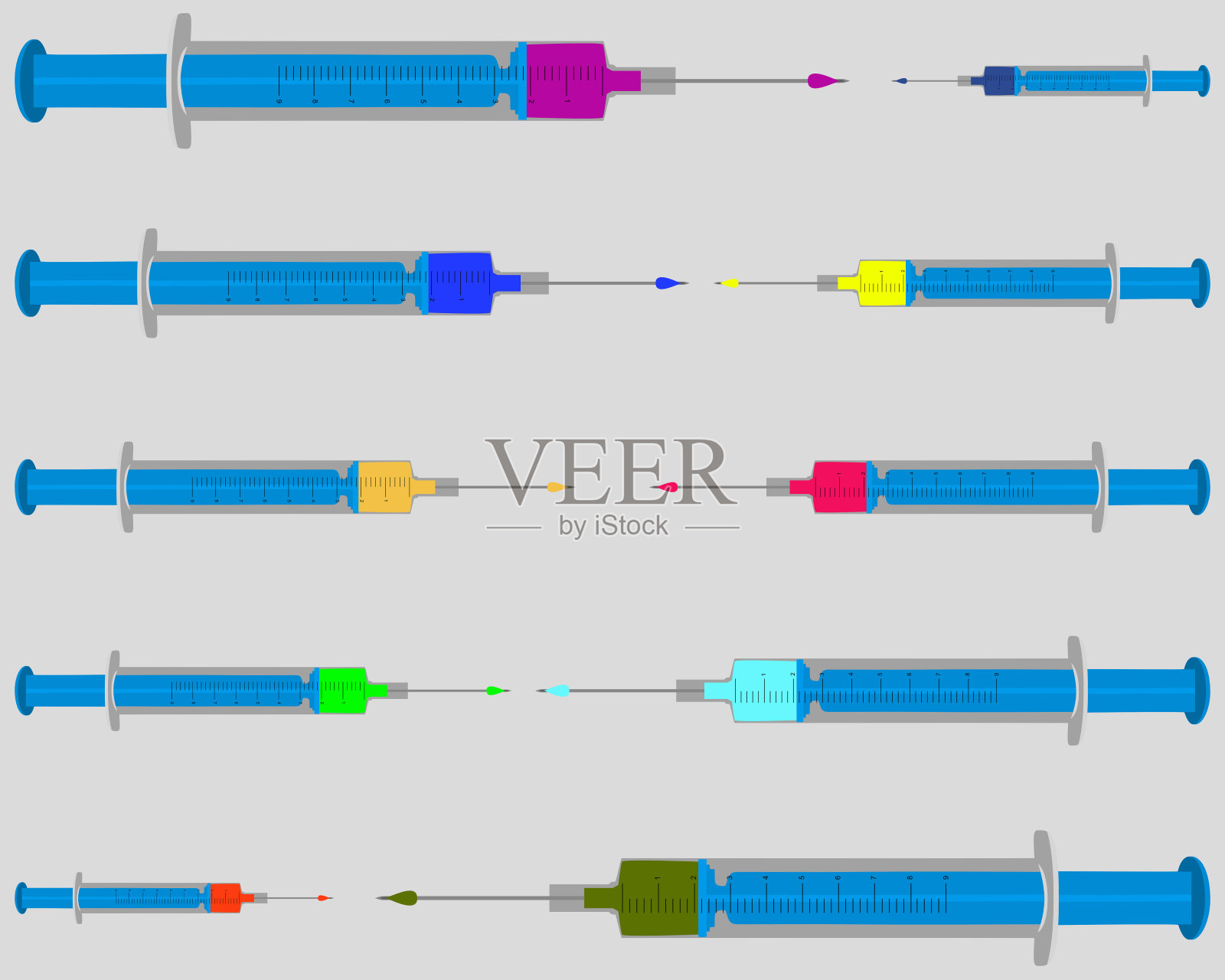 在灰色背景上填充注射的插图插画图片素材