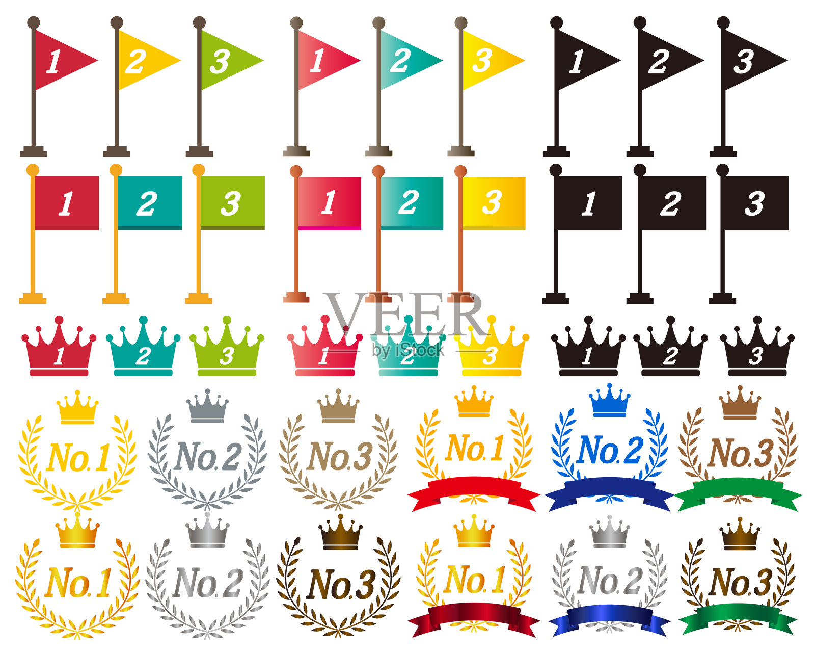 方形旗帜矢量图：三角形旗帜矢量图插画图片素材