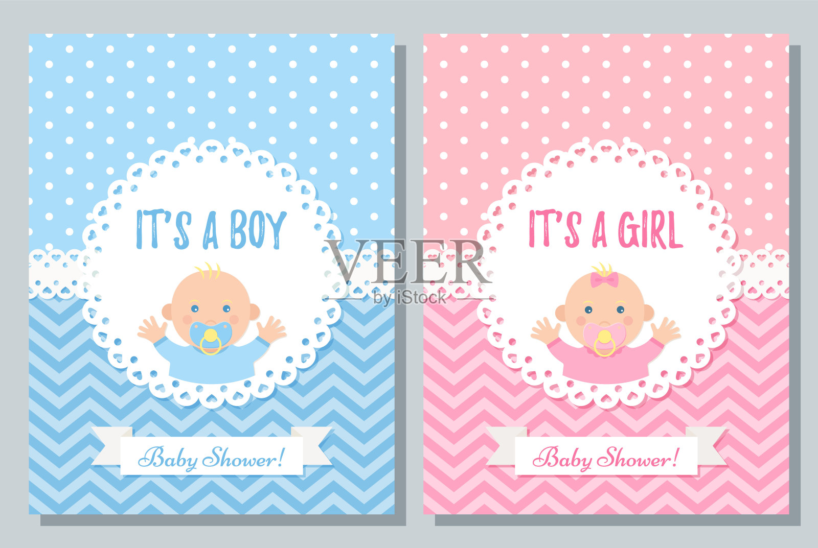 婴儿淋浴卡设计。矢量插图。生日邀请的模板。设计模板素材