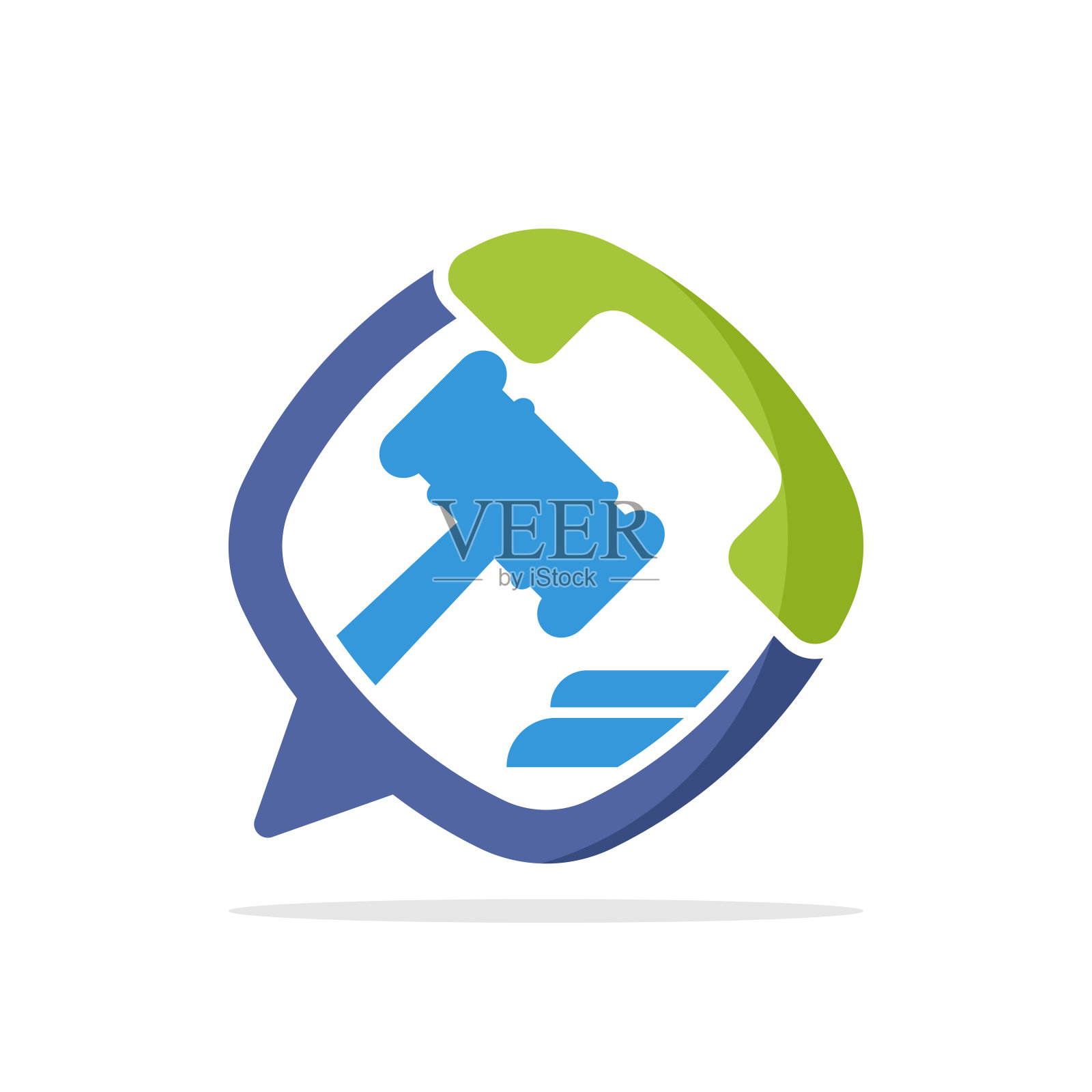 矢量插图图标与电话媒体通信概念拍卖服务插画图片素材