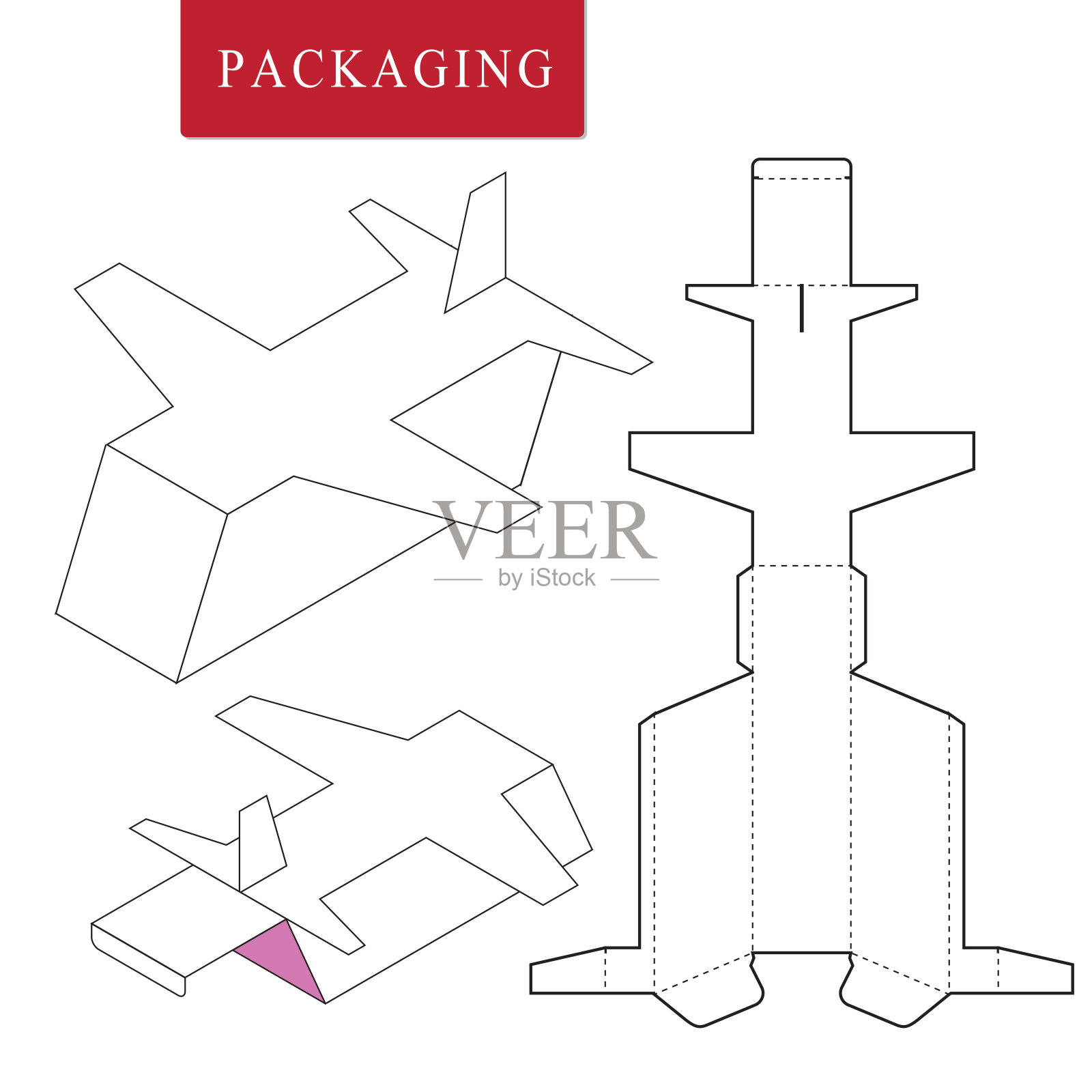 包模板传输概念。插画图片素材