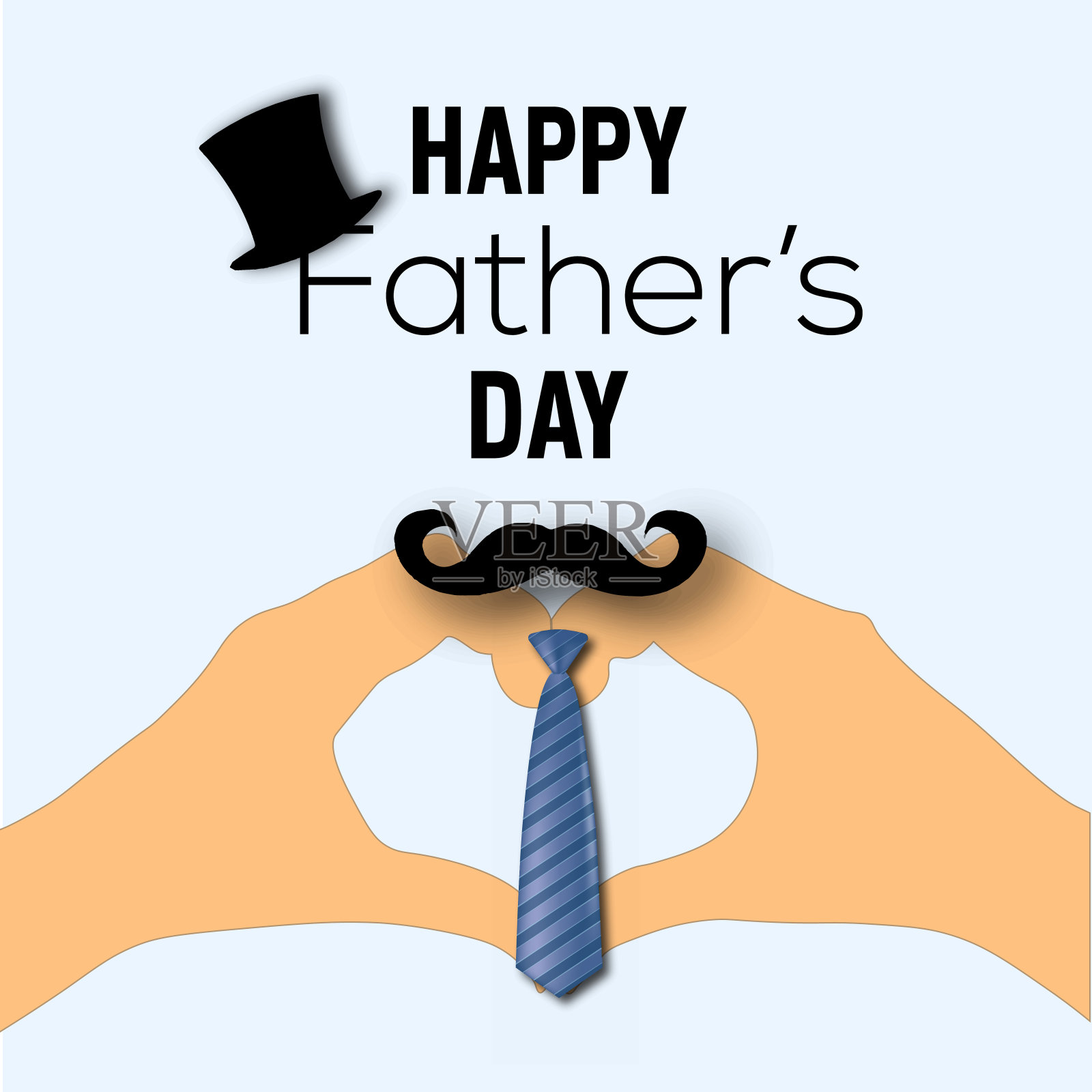 带领带的父亲节贺卡。向量插画图片素材