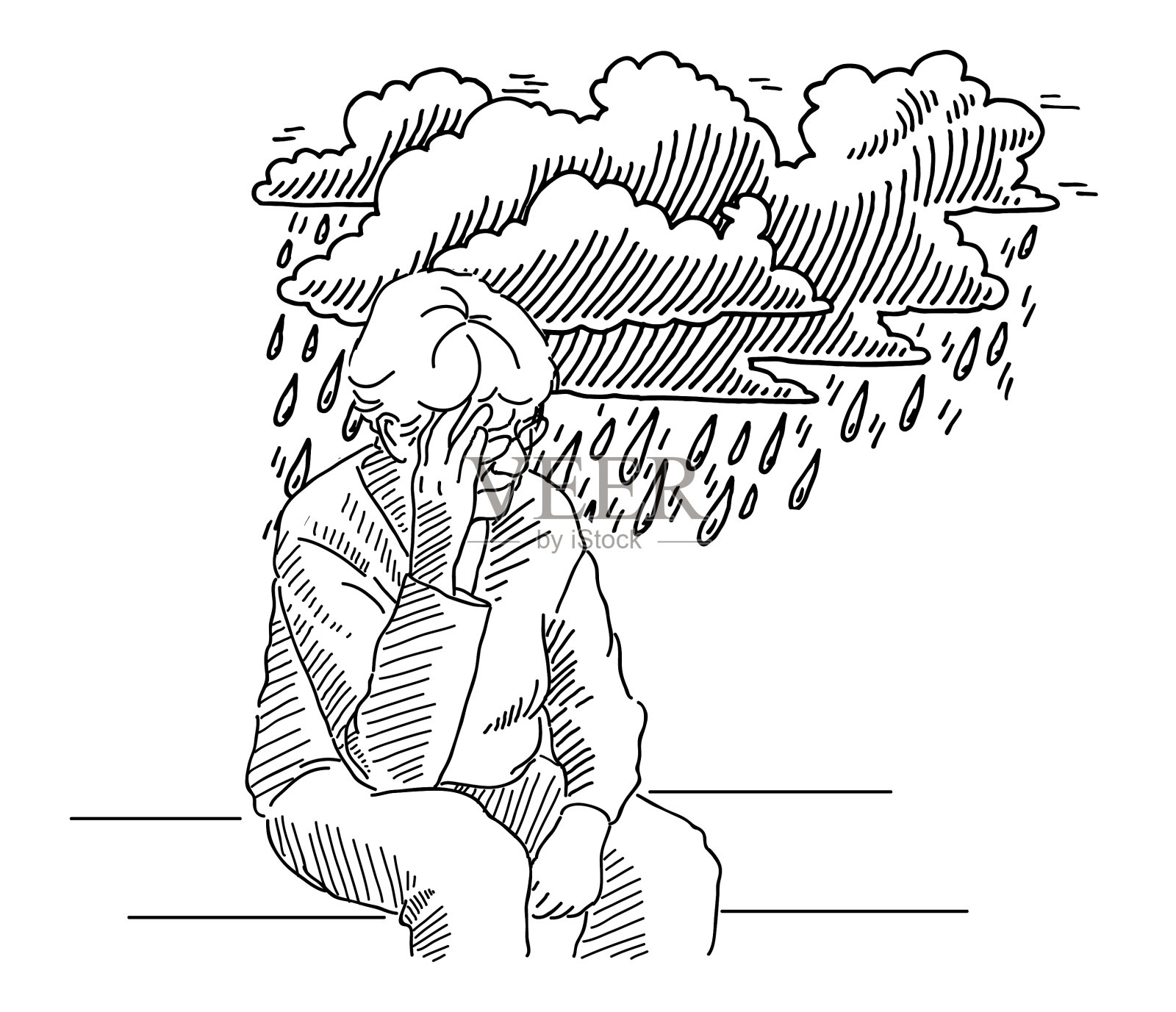 年老的时候插画图片素材