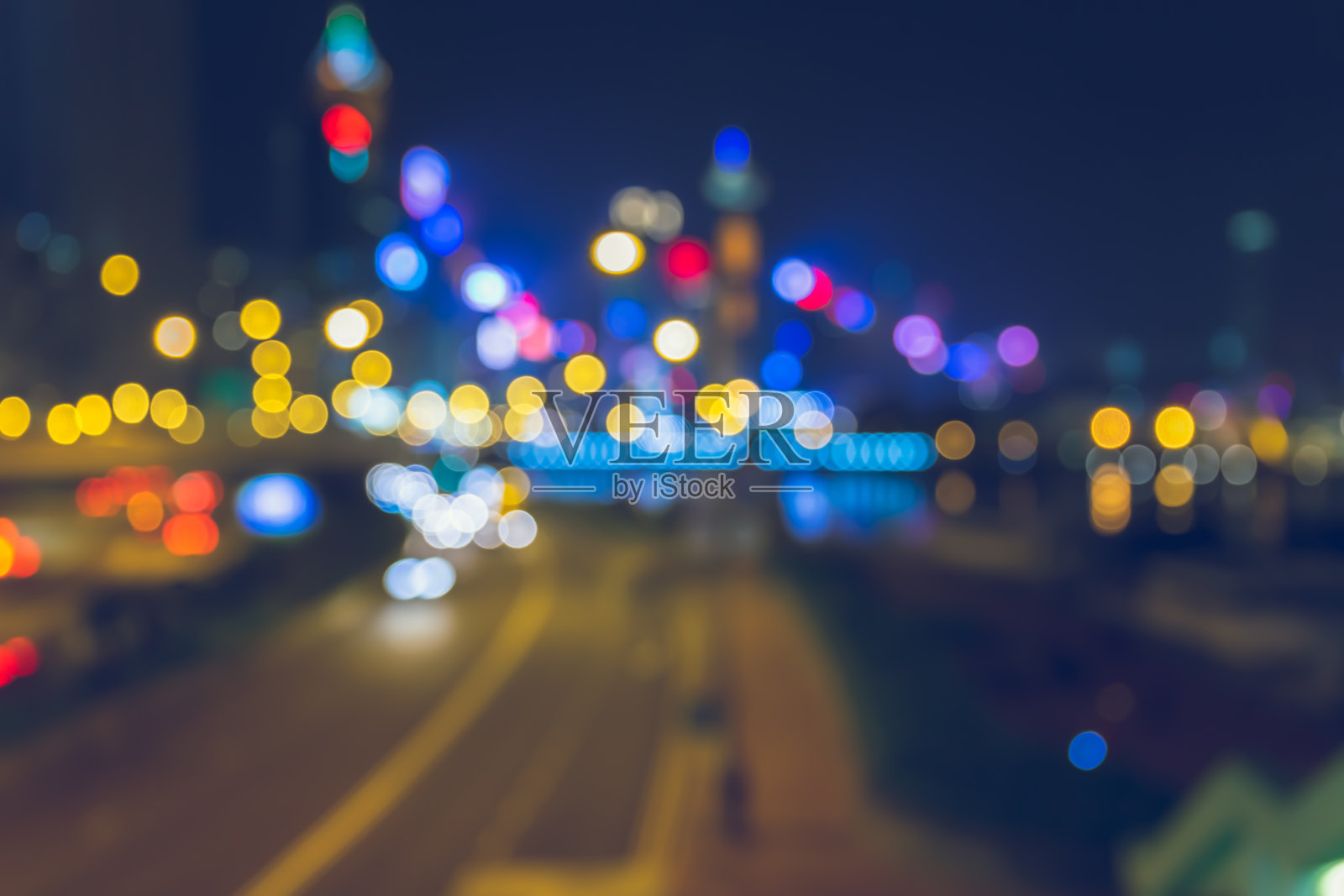 灯光夜景城市散景抽象背景照片摄影图片