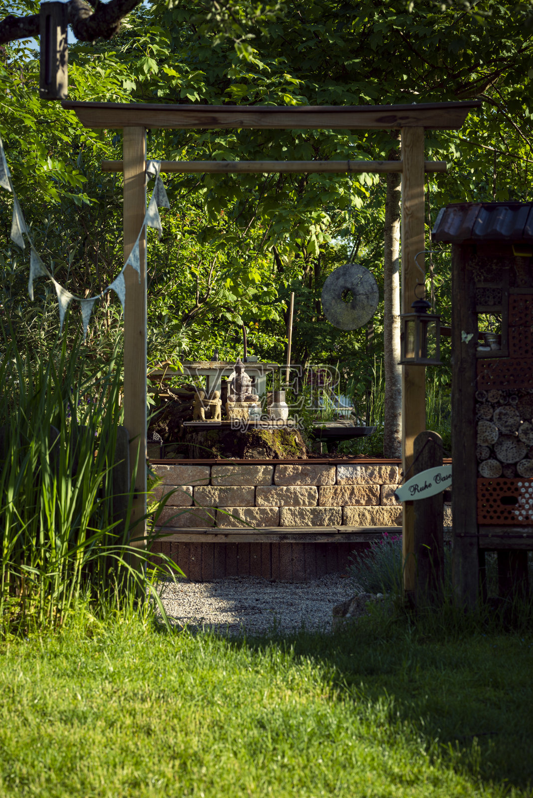 禅意花园的地方照片摄影图片