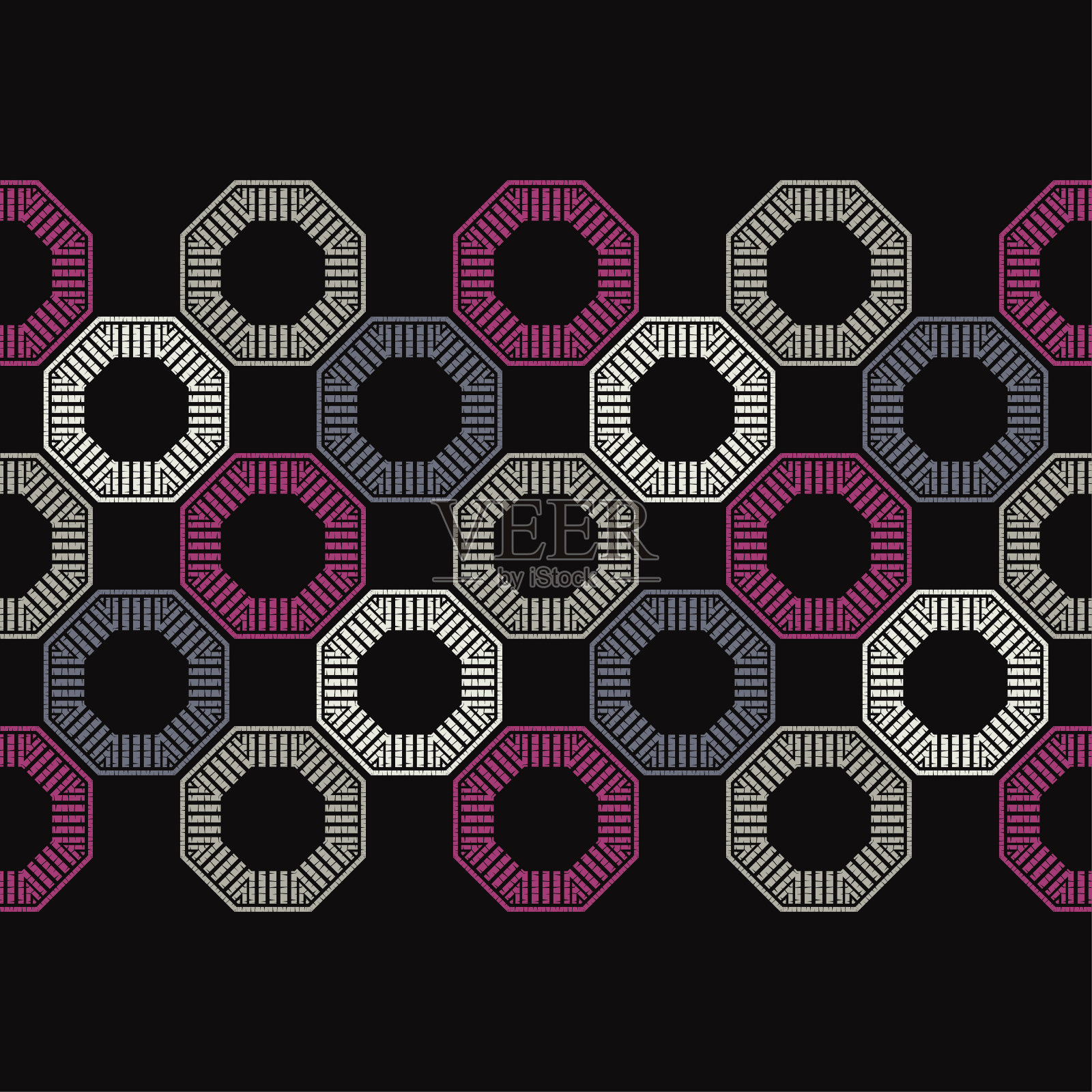 民族波西米亚无缝模式。花边。面料上绣花。插画图片素材