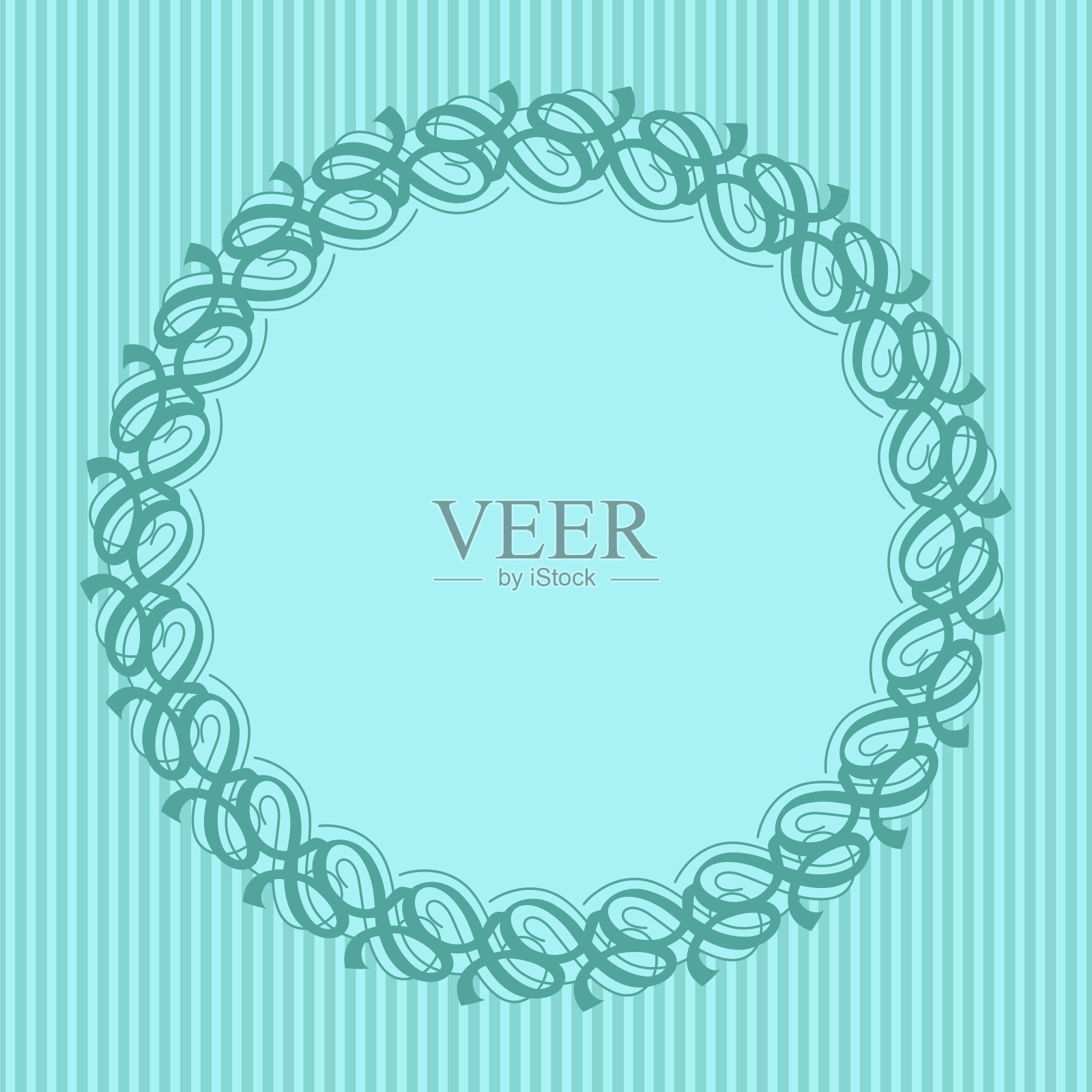 圆形框架与装饰元素。矢量图设计元素图片