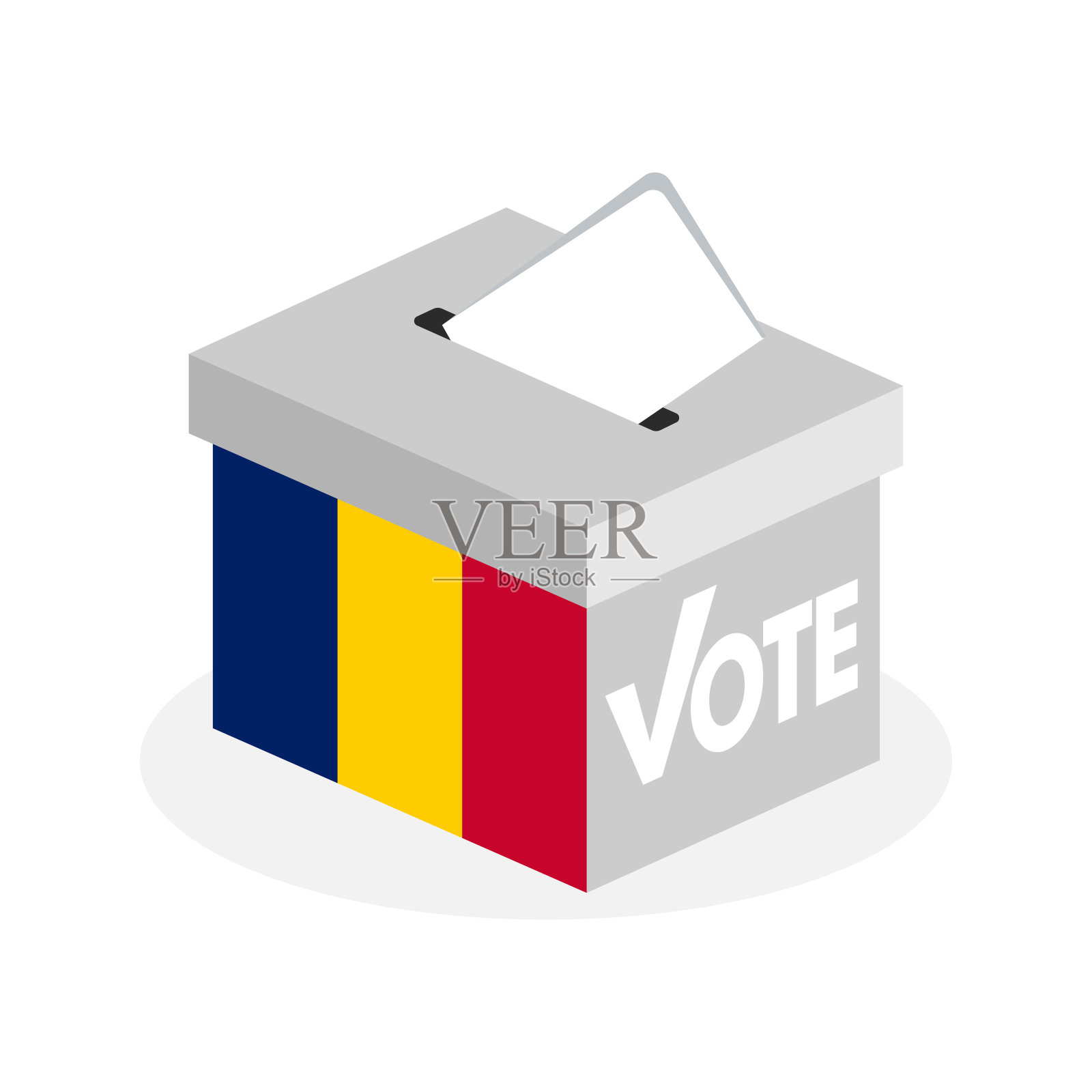 投票箱由乍得国旗组合而成插画图片素材