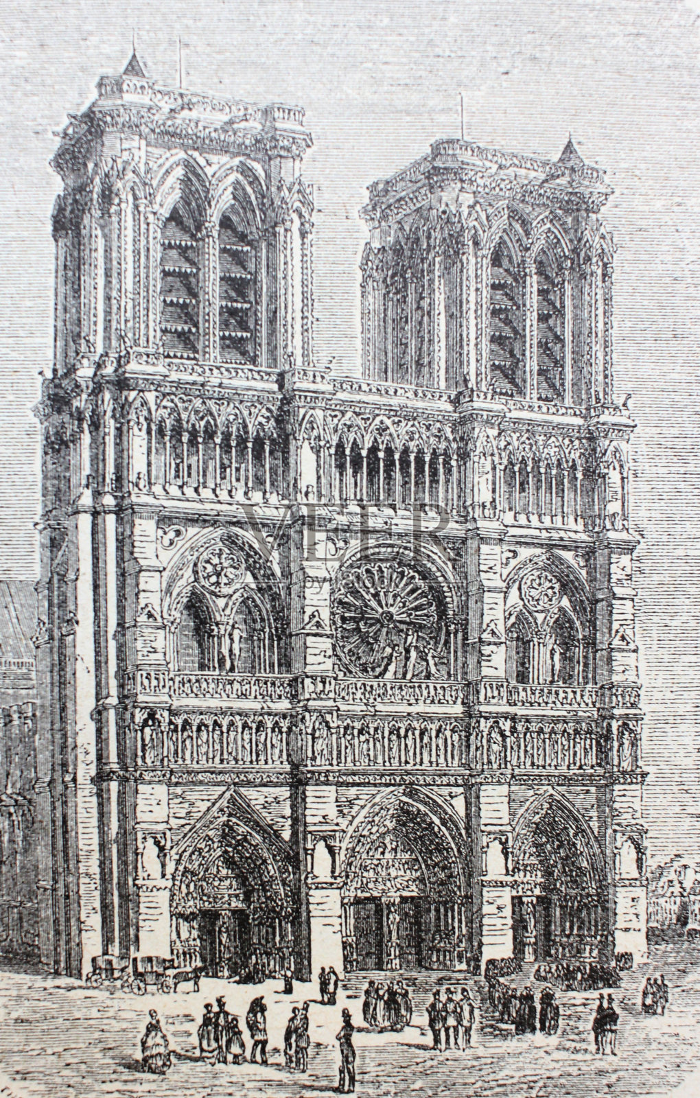 巴黎圣母院插画图片素材