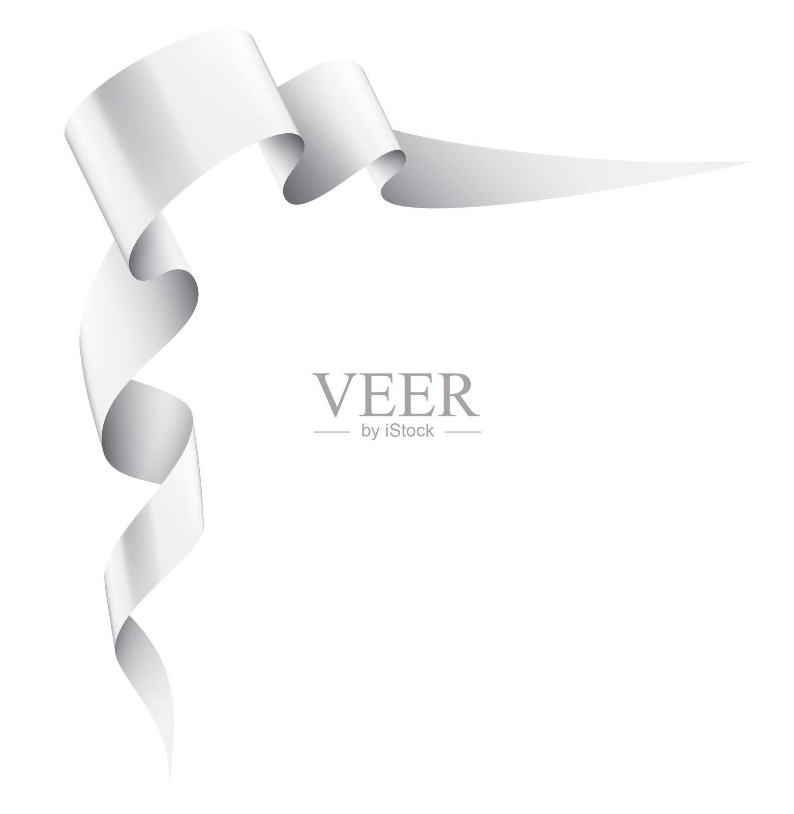 白色背景上的白色丝带。矢量图插画图片素材