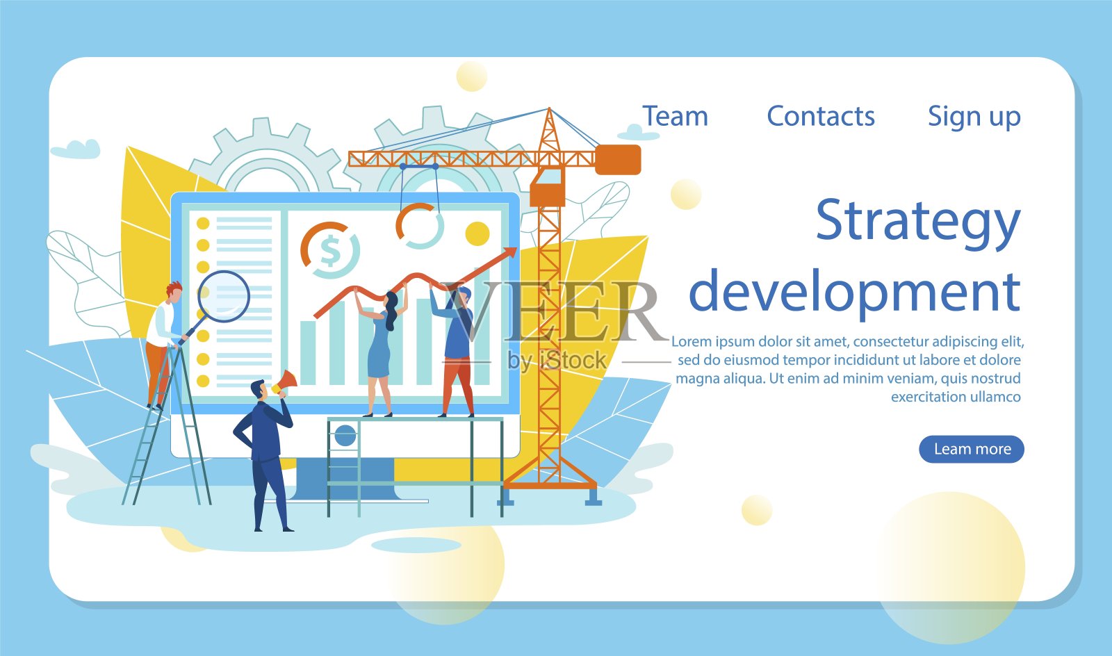 说明是战略发展的书面说明。插画图片素材