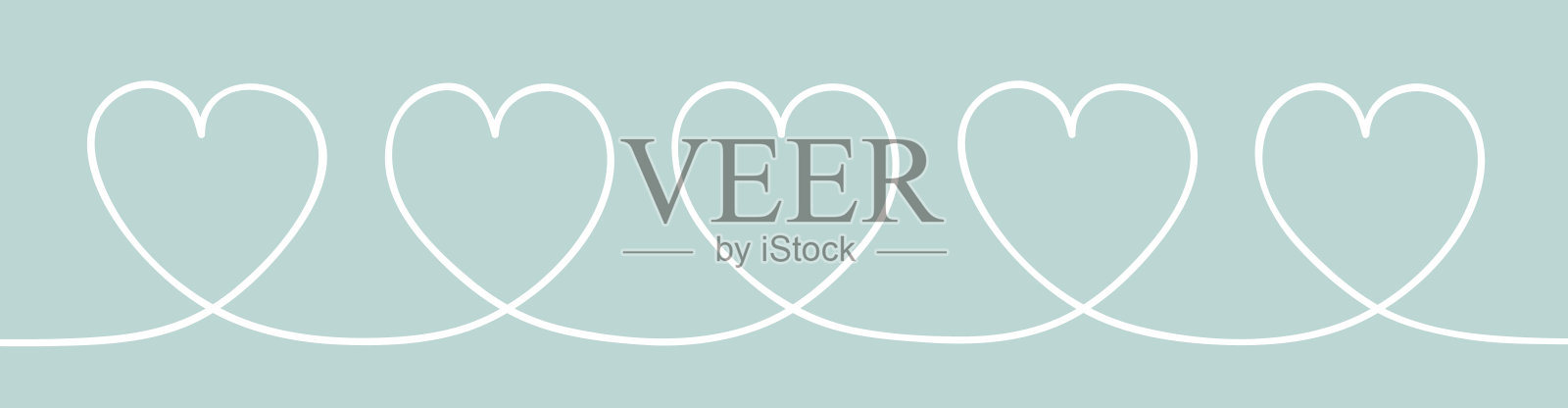 一个心形的爱的旗帜的概念。情人节、母亲节和妇女节。向量插画图片素材