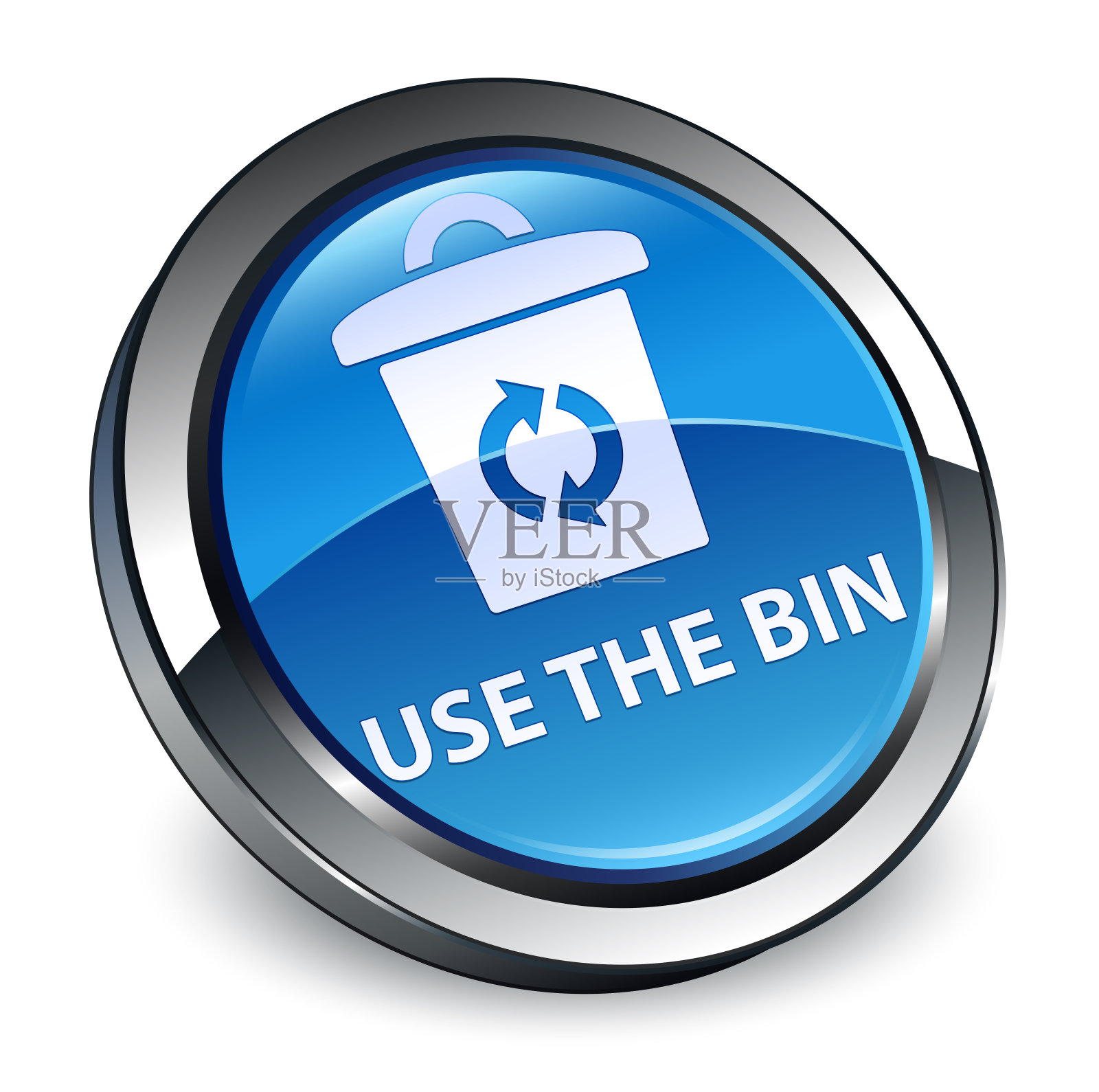 使用箱子3d蓝色圆形按钮设计元素图片