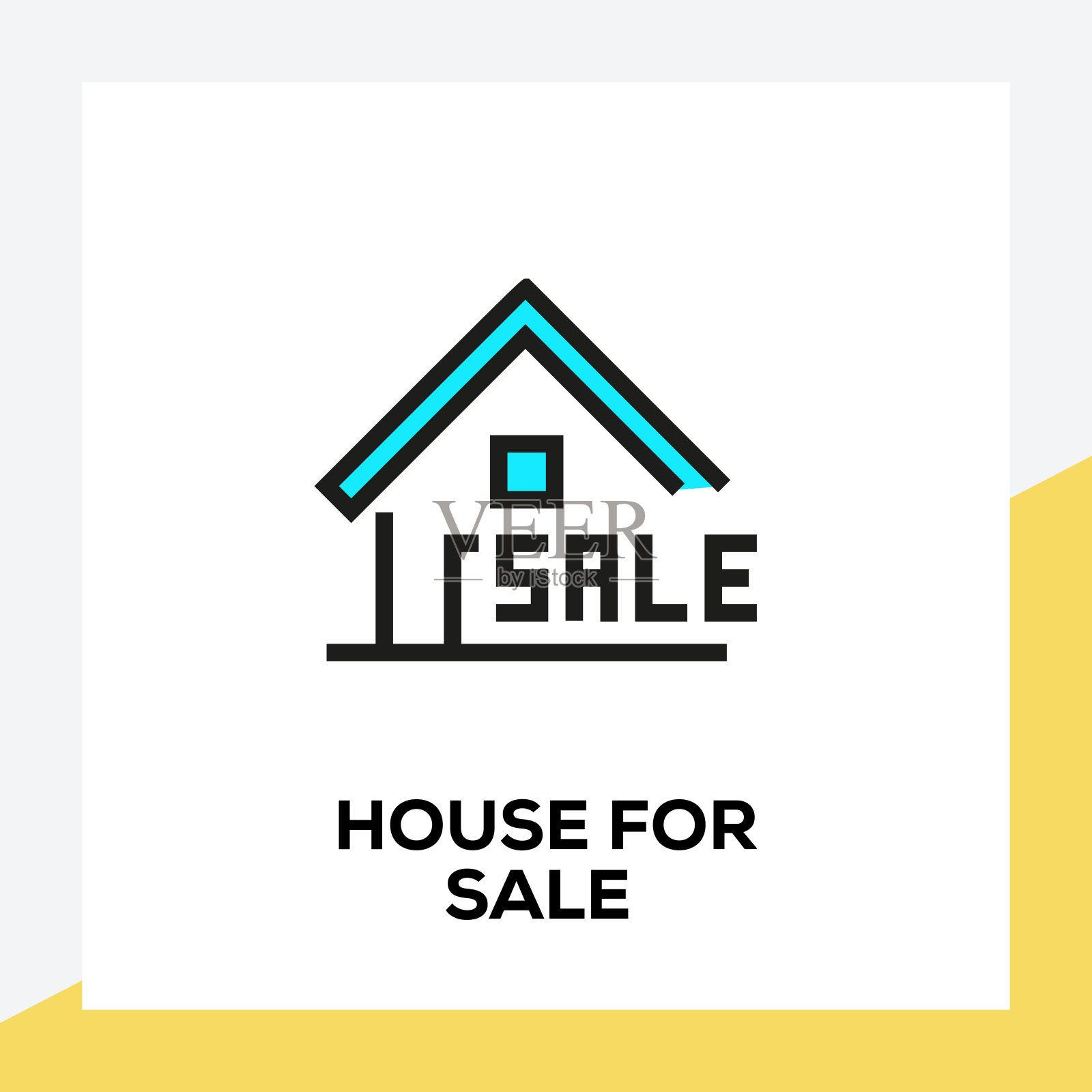 房子出售线图标集插画图片素材