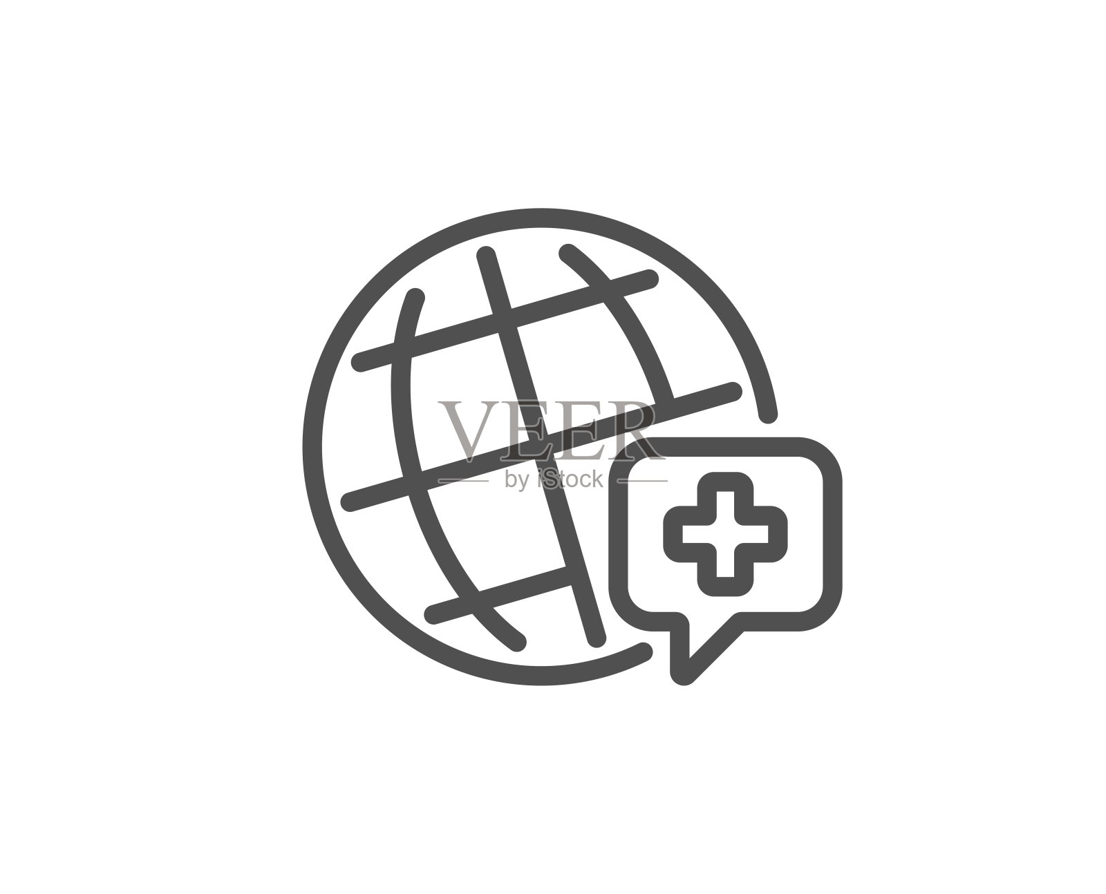 世界医药线图标。医疗帮助的迹象。药房药物。向量图标素材